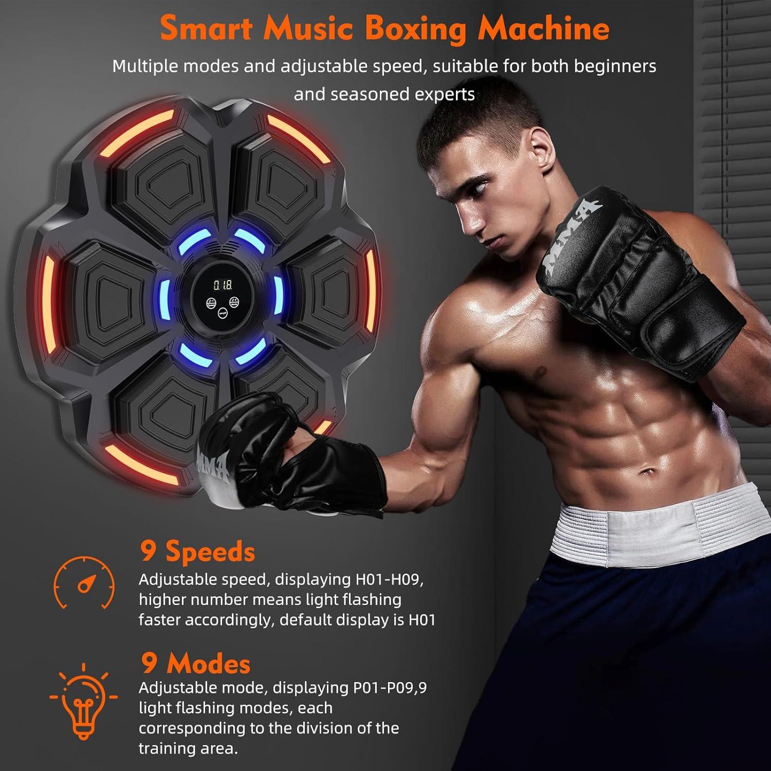 Máquina de Boxeo Musical Snawowo - 9 Modos, Bluetooth, Guantes