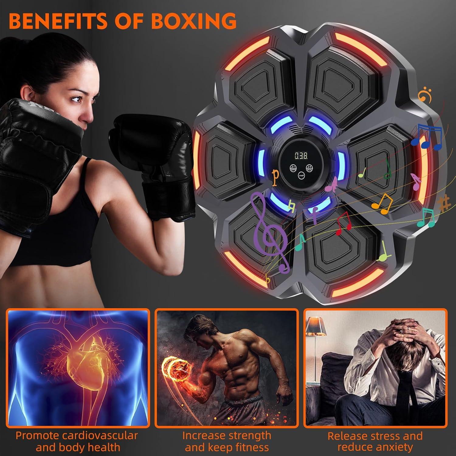 Máquina de Boxeo Musical Snawowo - 9 Modos, Bluetooth, Guantes