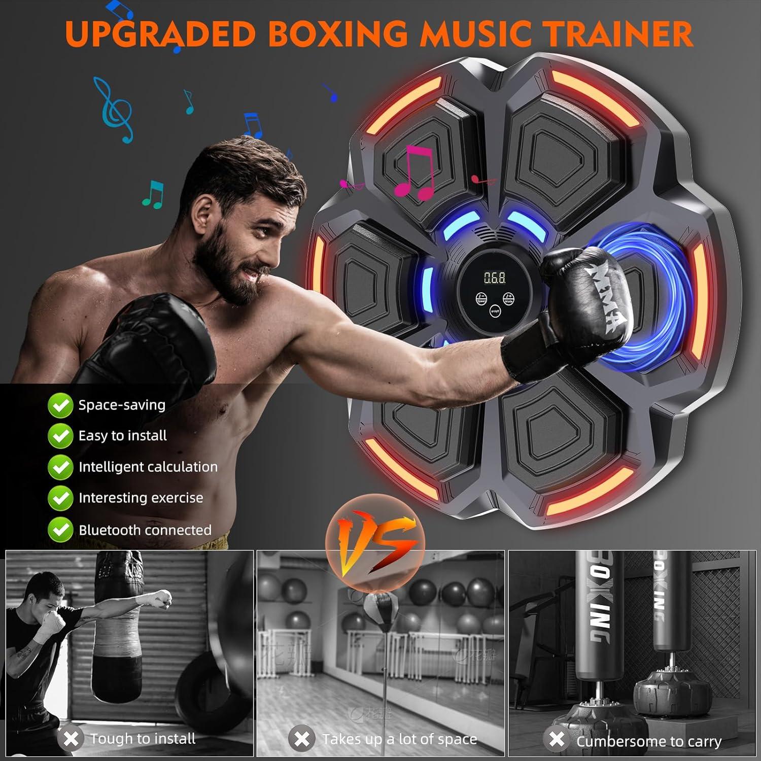 Máquina de Boxeo Musical Snawowo - 9 Modos, Bluetooth, Guantes