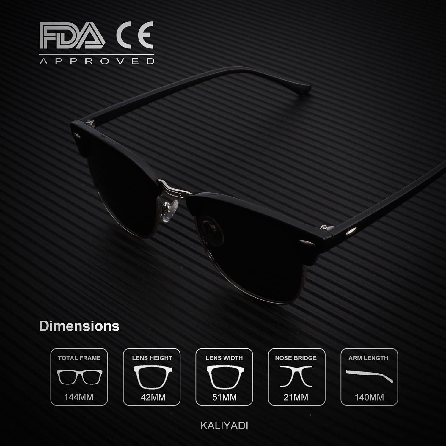 Gafas de sol KALIYADI polarizadas unisex retro UV400