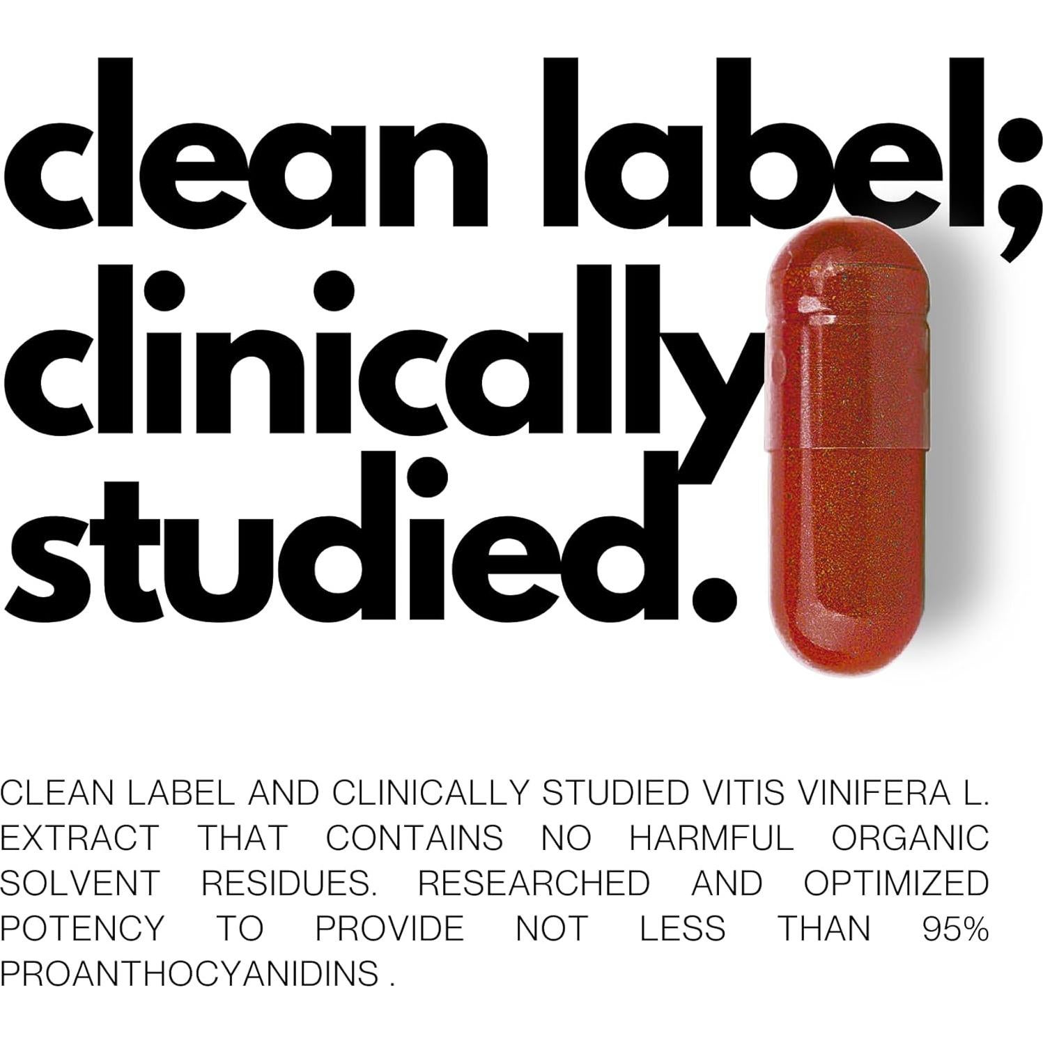 Extracto de Semilla de Uva Folius Labs 500mg - 60 Cápsulas Veganas