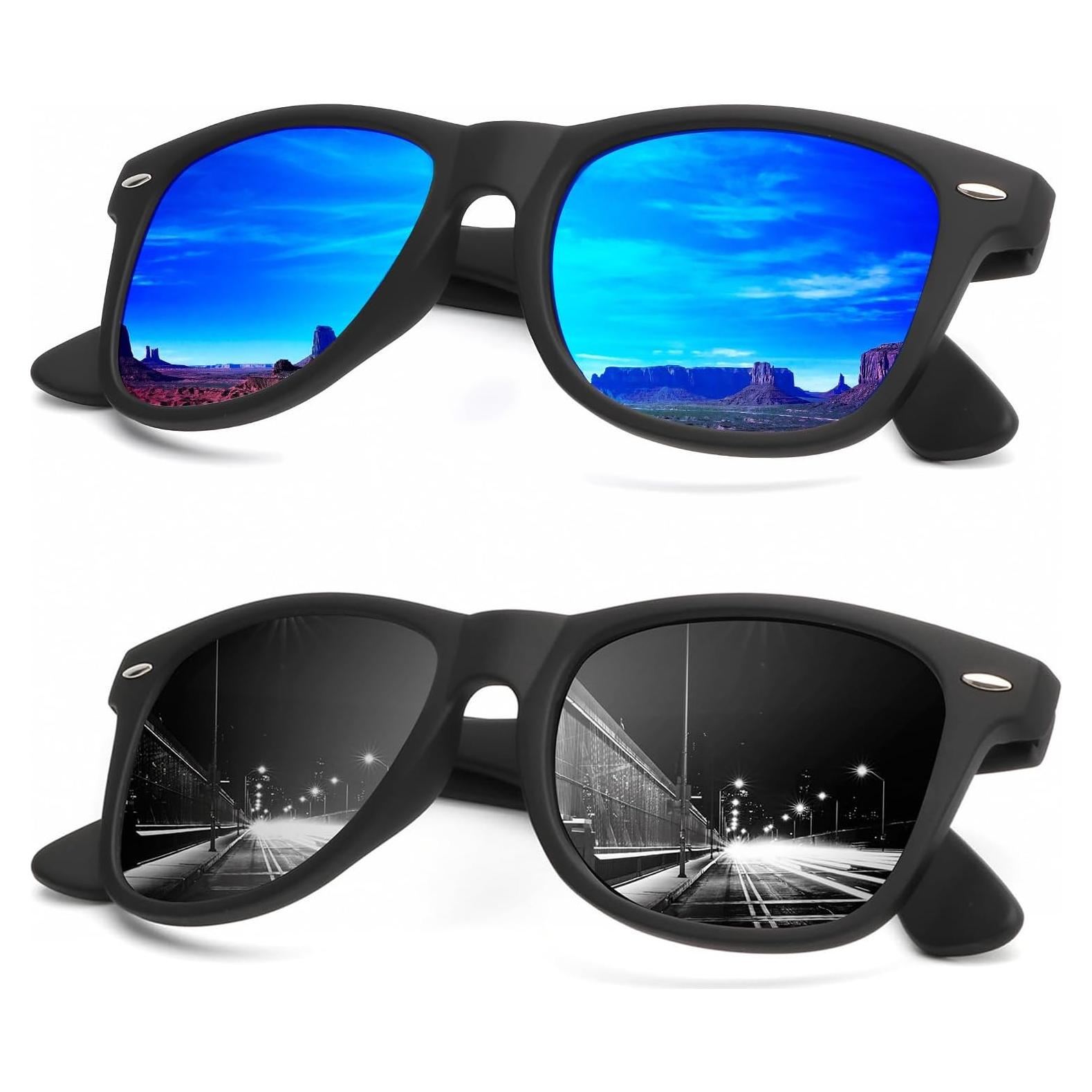 Gafas de sol KALIYADI polarizadas unisex 2 pack negro mate