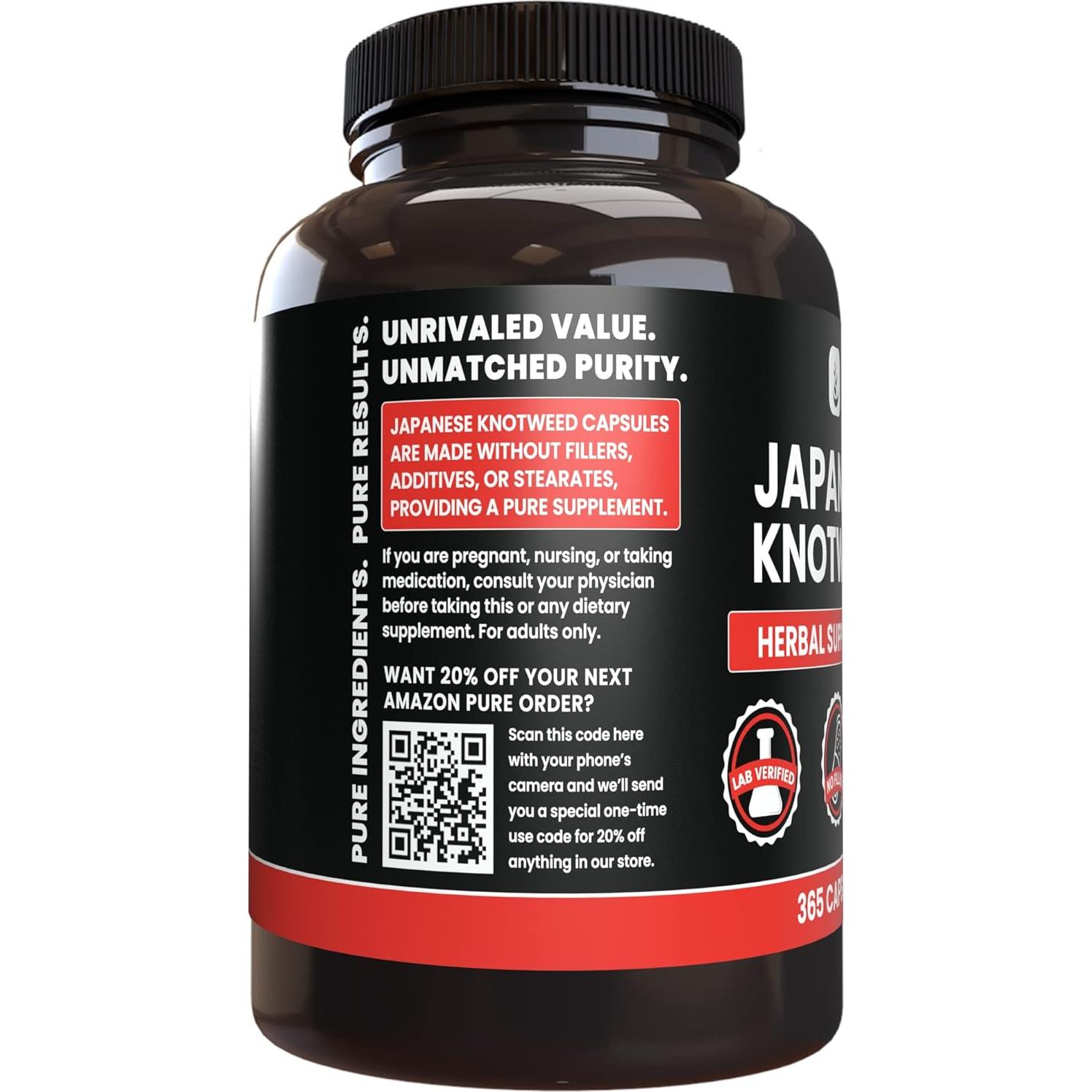 Cápsulas de Nudo Japonés Ingredientes Originales Puros 365 Unidades