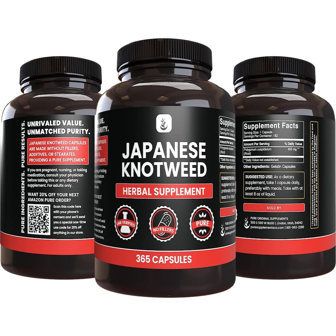 Cápsulas de Nudo Japonés Ingredientes Originales Puros 365 Unidades