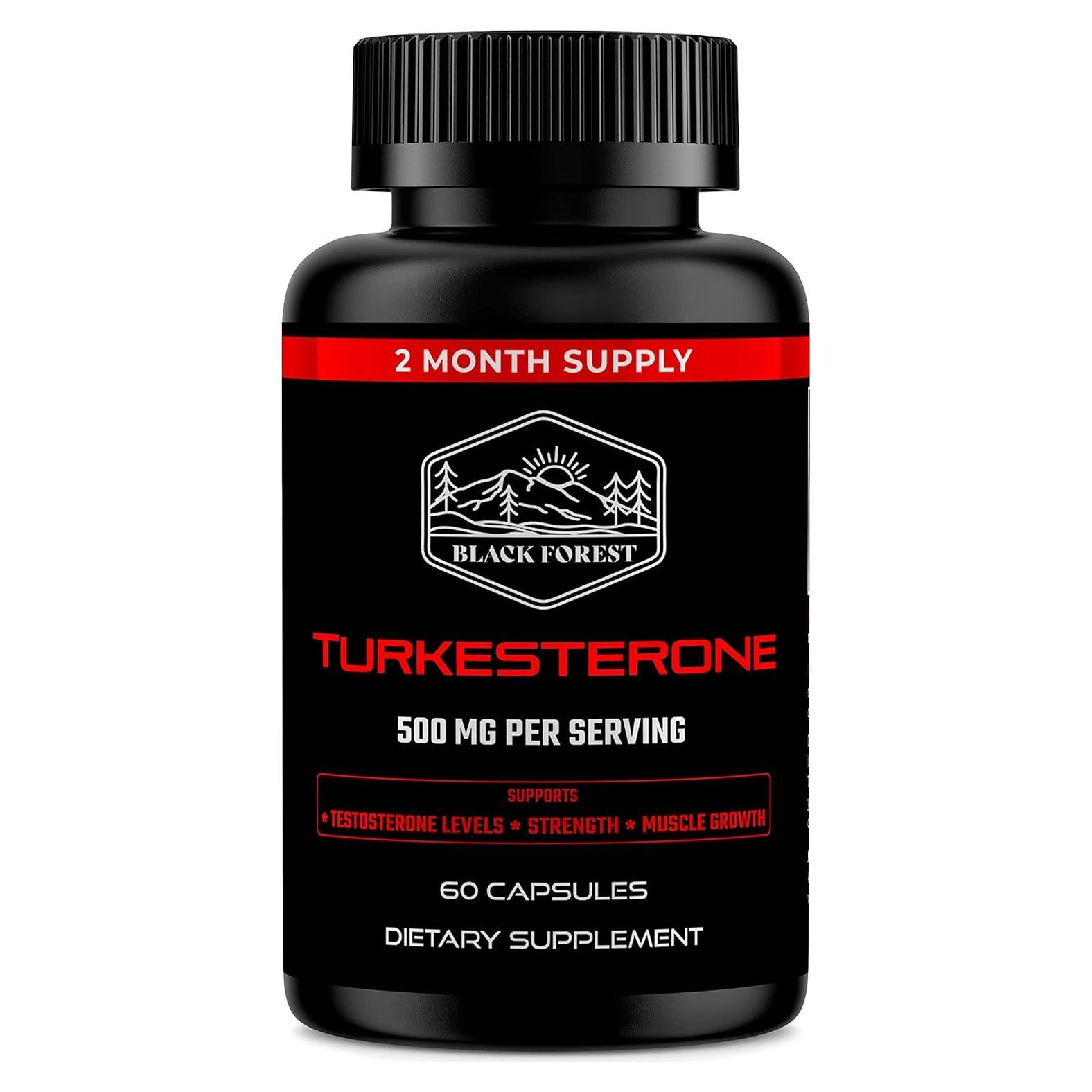 Suplemento de Turkesterona Bosque Negro 500mg 60 Cápsulas