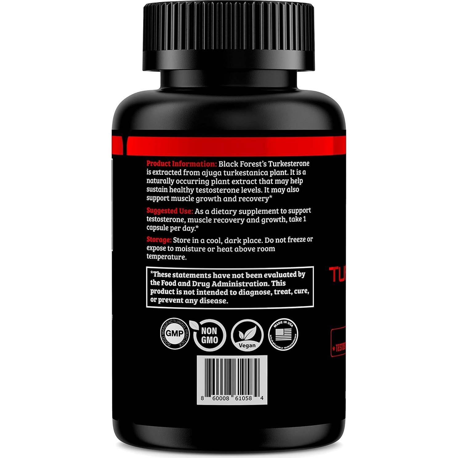Suplemento de Turkesterona Bosque Negro 500mg 60 Cápsulas
