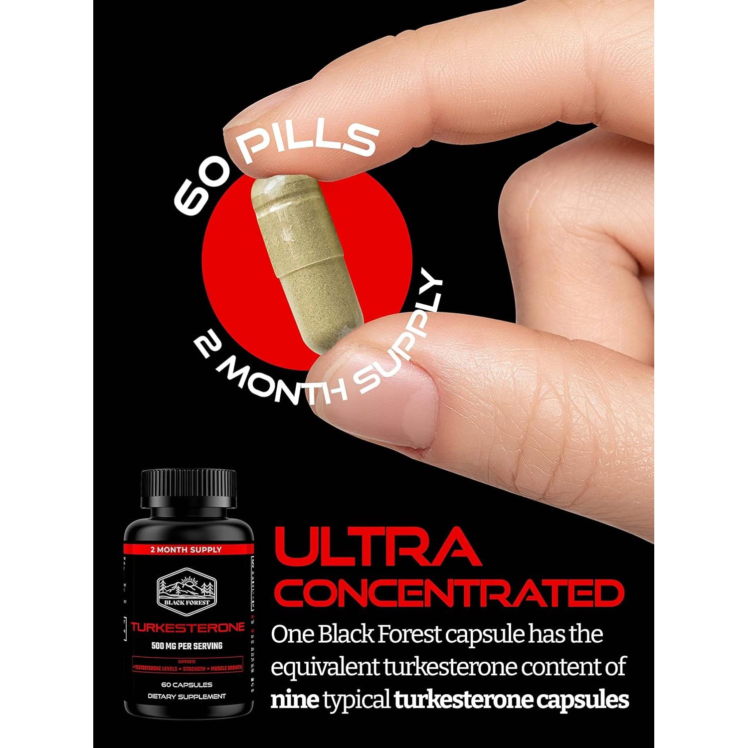 Suplemento de Turkesterona Bosque Negro 500mg 60 Cápsulas