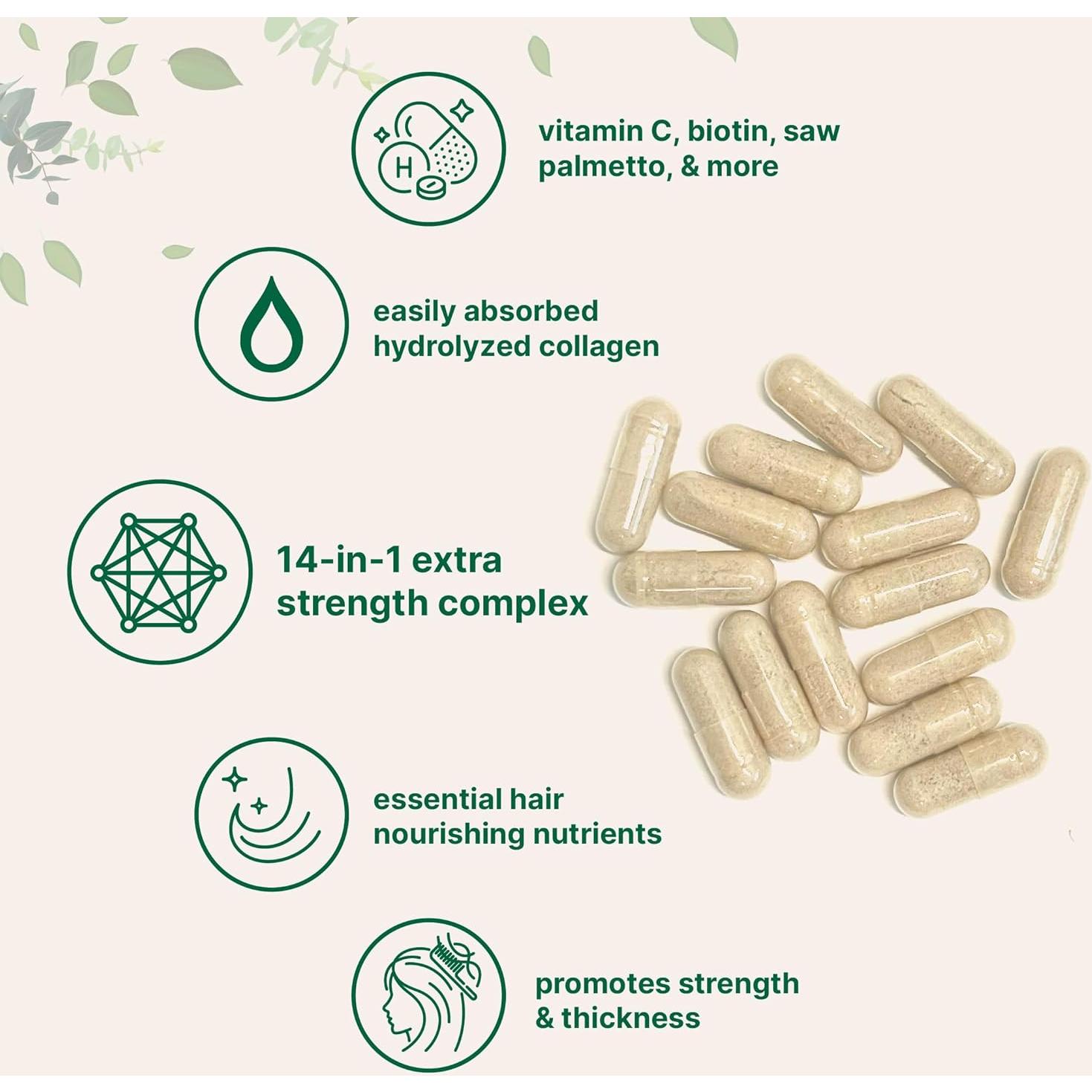 Vitaminas para el Cabello Micro Ingredients 120 Cápsulas 14 en 1