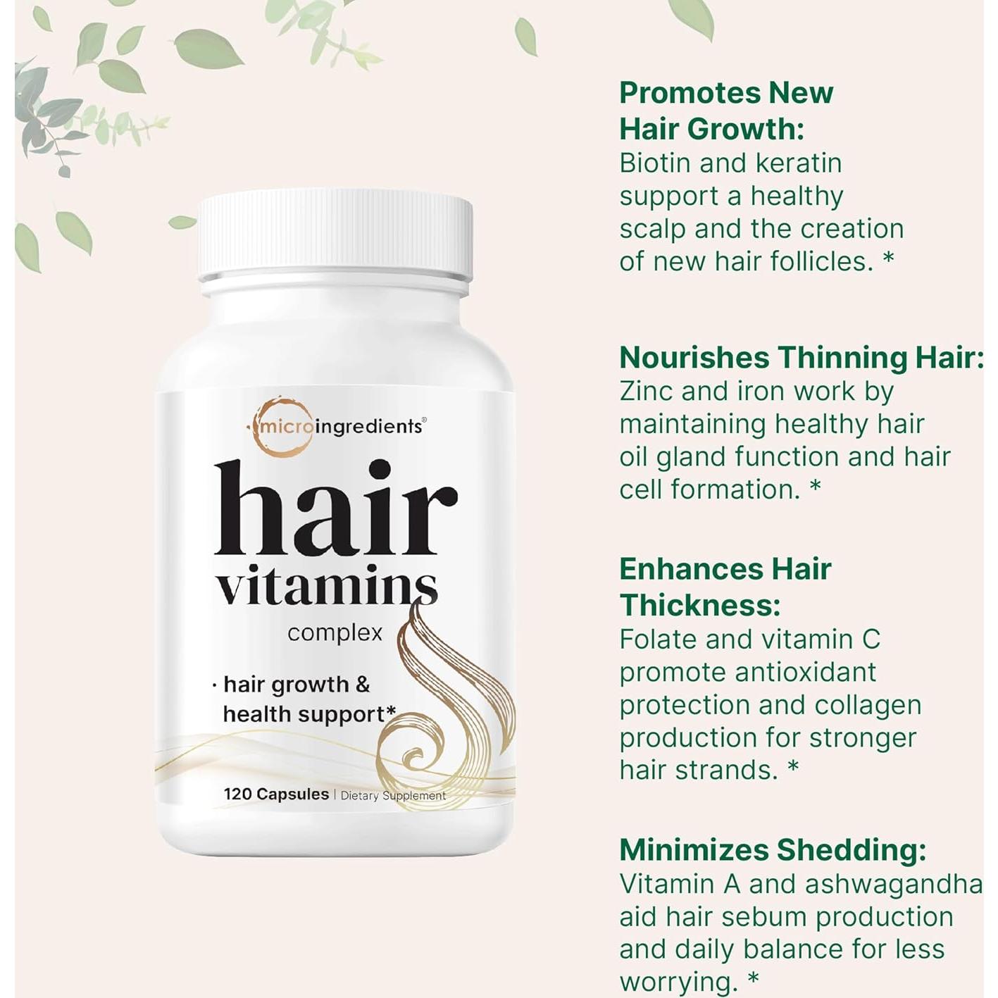 Vitaminas para el Cabello Micro Ingredients 120 Cápsulas 14 en 1
