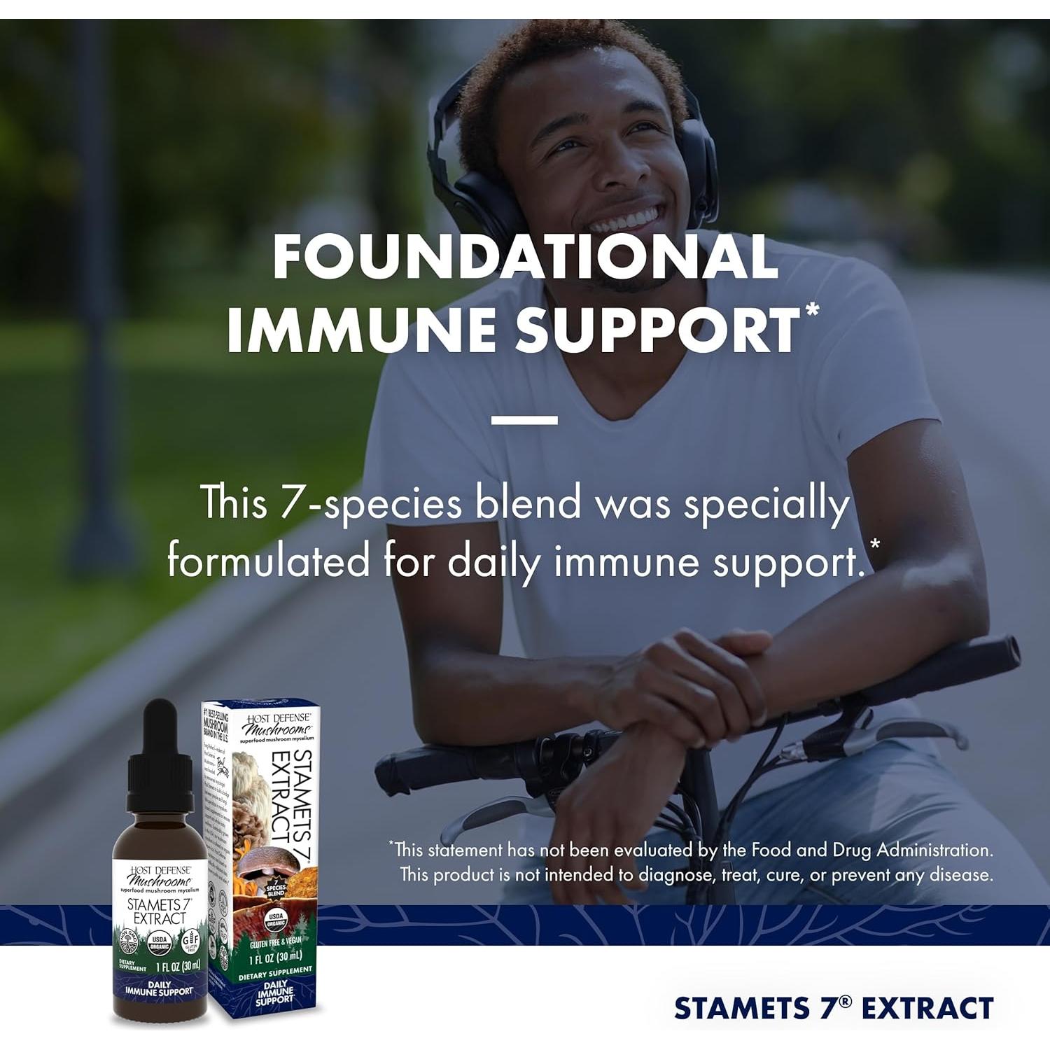 Suplemento de Hongos Host Defense Stamets 7 - 30 Porciones