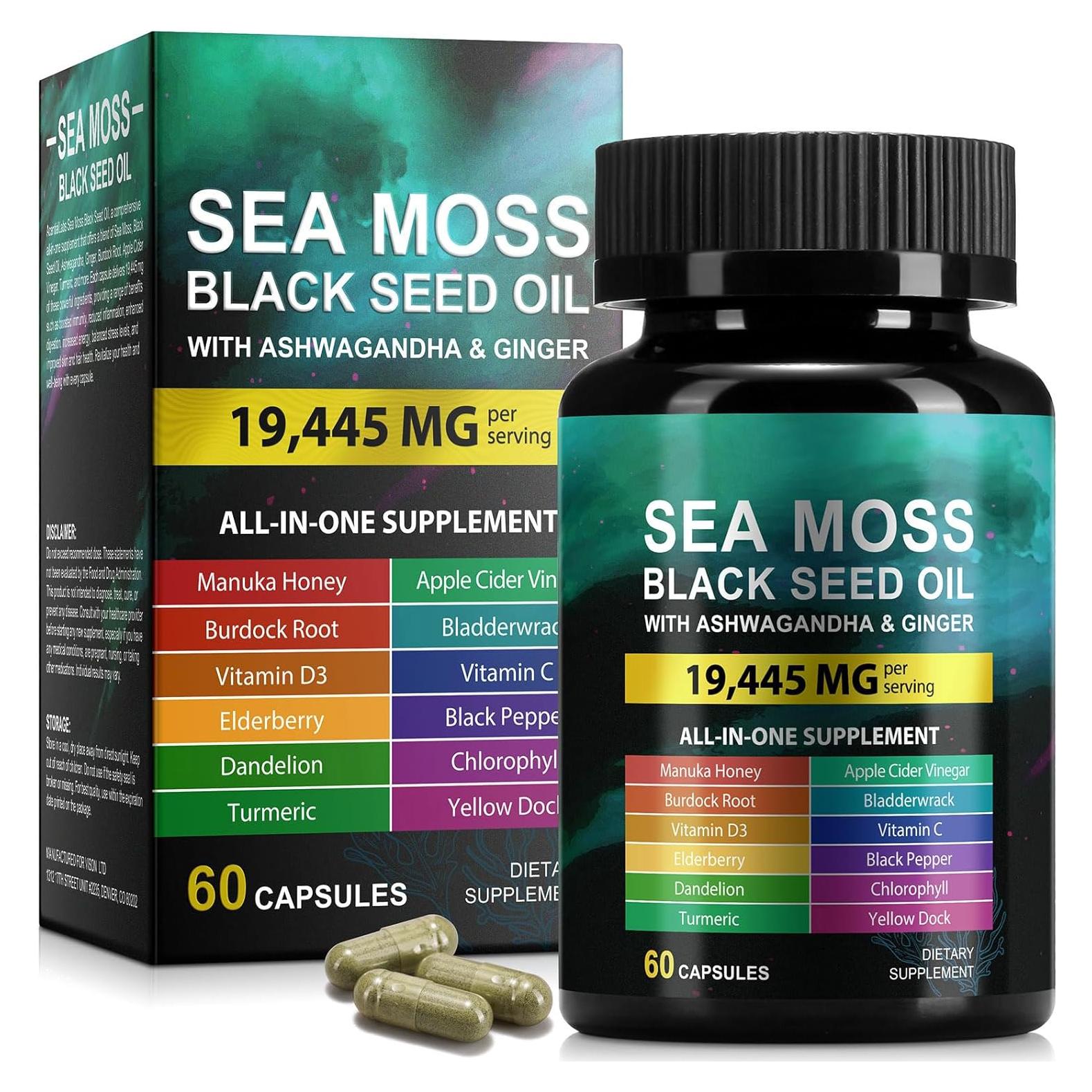 Suplemento Aceite de Semilla de Negro Musgo Marino 60 Cápsulas