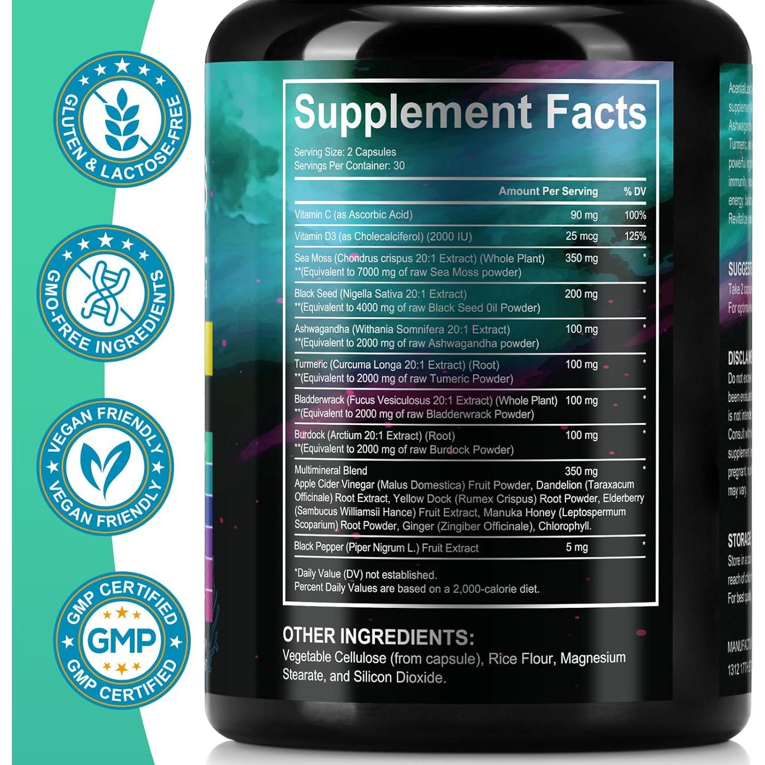 Suplemento Aceite de Semilla de Negro Musgo Marino 60 Cápsulas