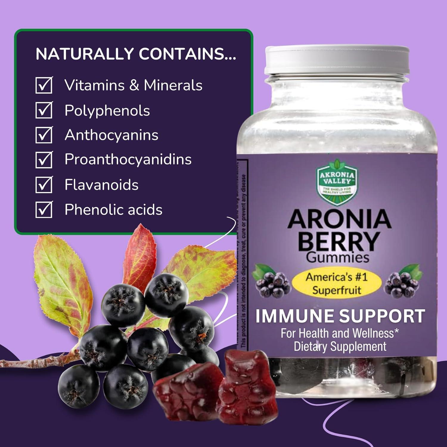 Gomitas Vegetarianas de Aronia Akronia Valley 45 Unidades
