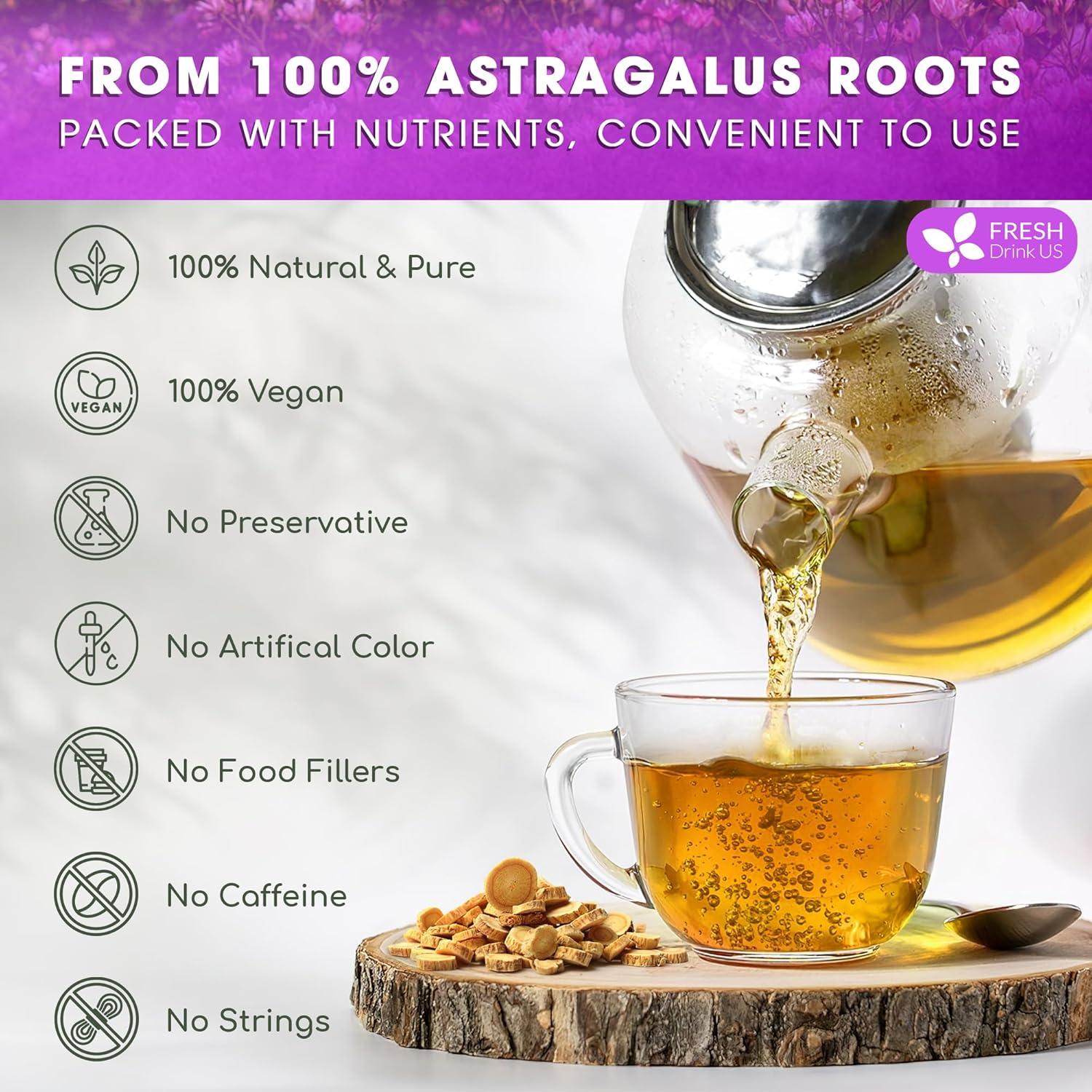 Té de Raíz de Astrágalo FreshDrinkUS - 55 Bolsitas 100% Natural