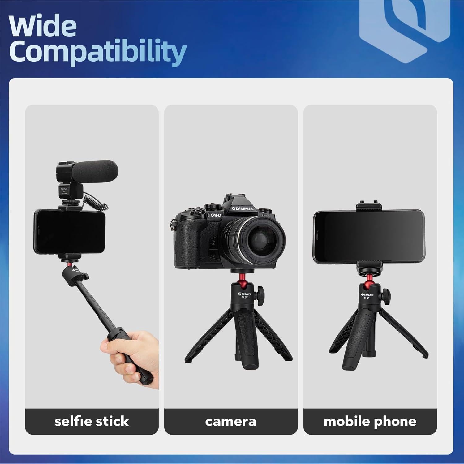 Trípode Mini Fotopro TL-601 Extensible 26.6cm Antideslizante