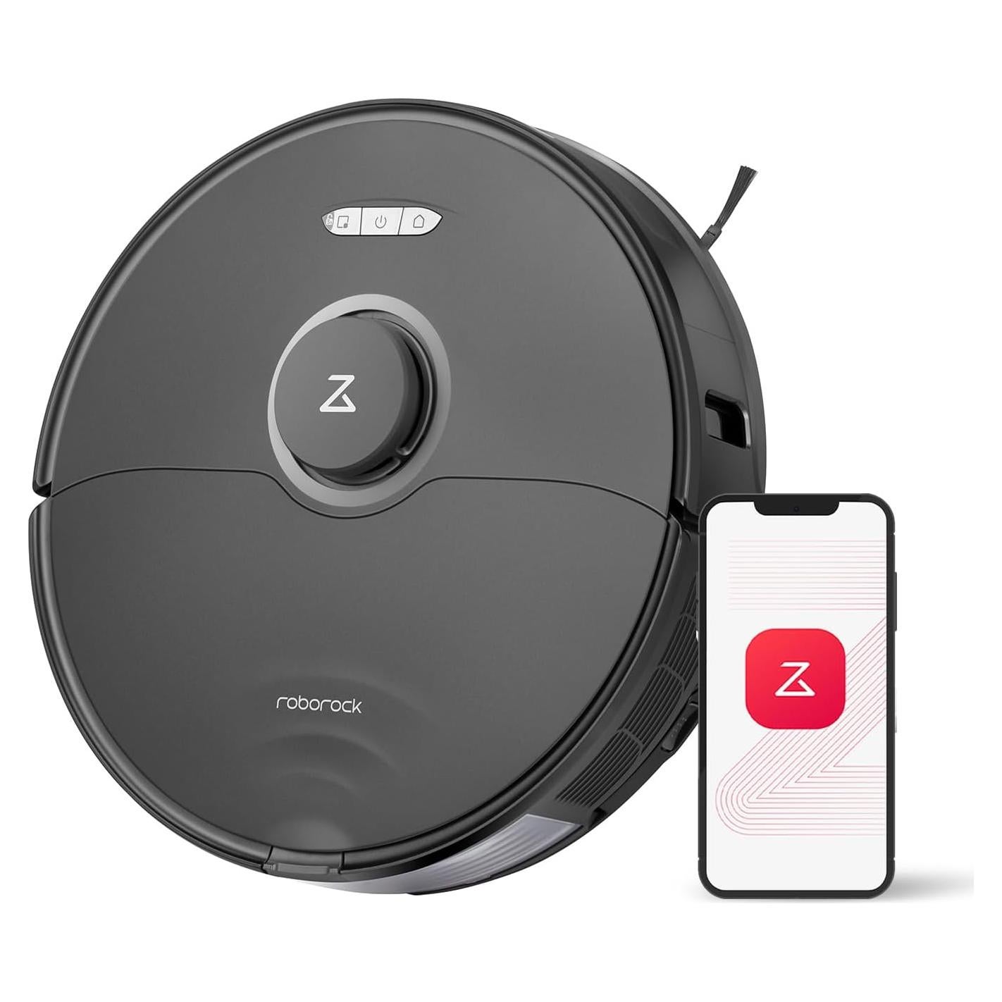 roborock S8 Robot Vacuum and Mop Cleaner, DuoRoller Brush, 6000Pa Suction, ReactiveAI 2.0 Obstacle Avoidance, Sonic Mopping, Auto Lifting Mop, Works with Alexa, Perfect for Pet Hair, Black