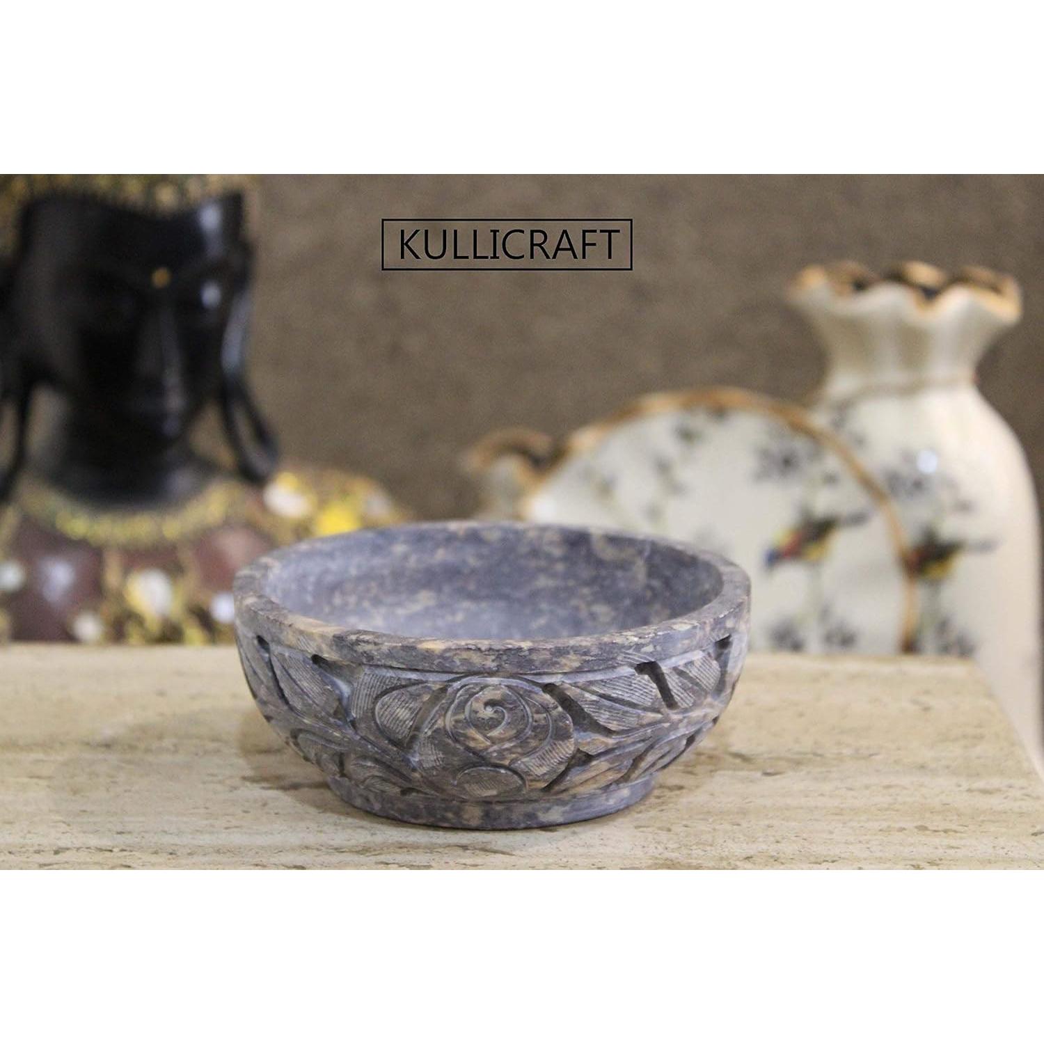 Tazón de piedra de jabón natural KC KULLICRAFT 12.7 cm