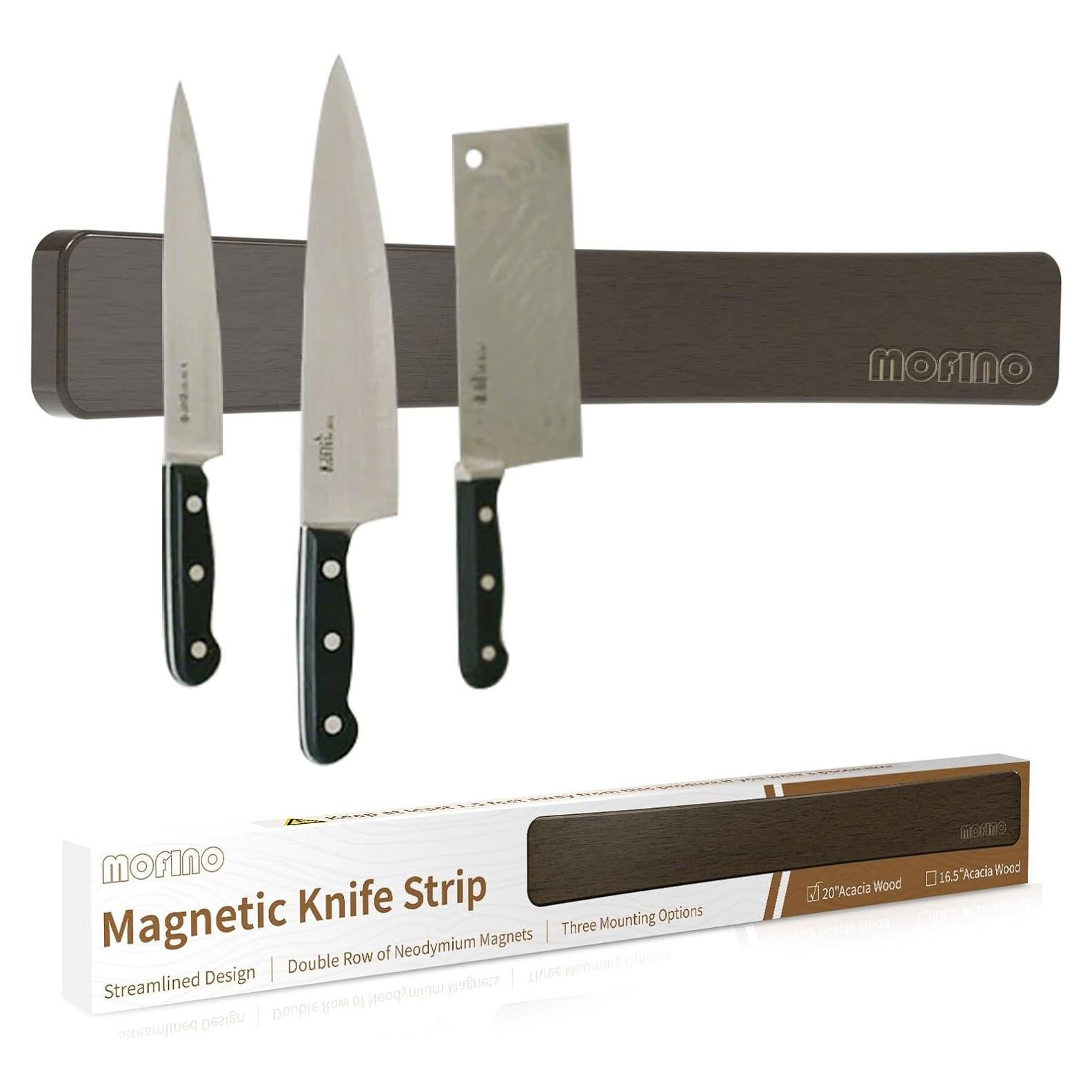 Soporte Magnético para Cuchillos MOFINO 42 cm Madera Acacia