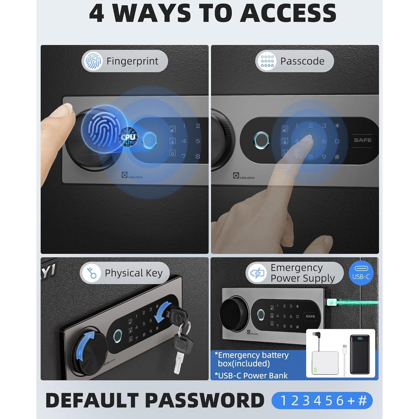 Caja Fuerte Biométrica DAYI DF-45 Plus 2 Pies Cúbicos con Alarma