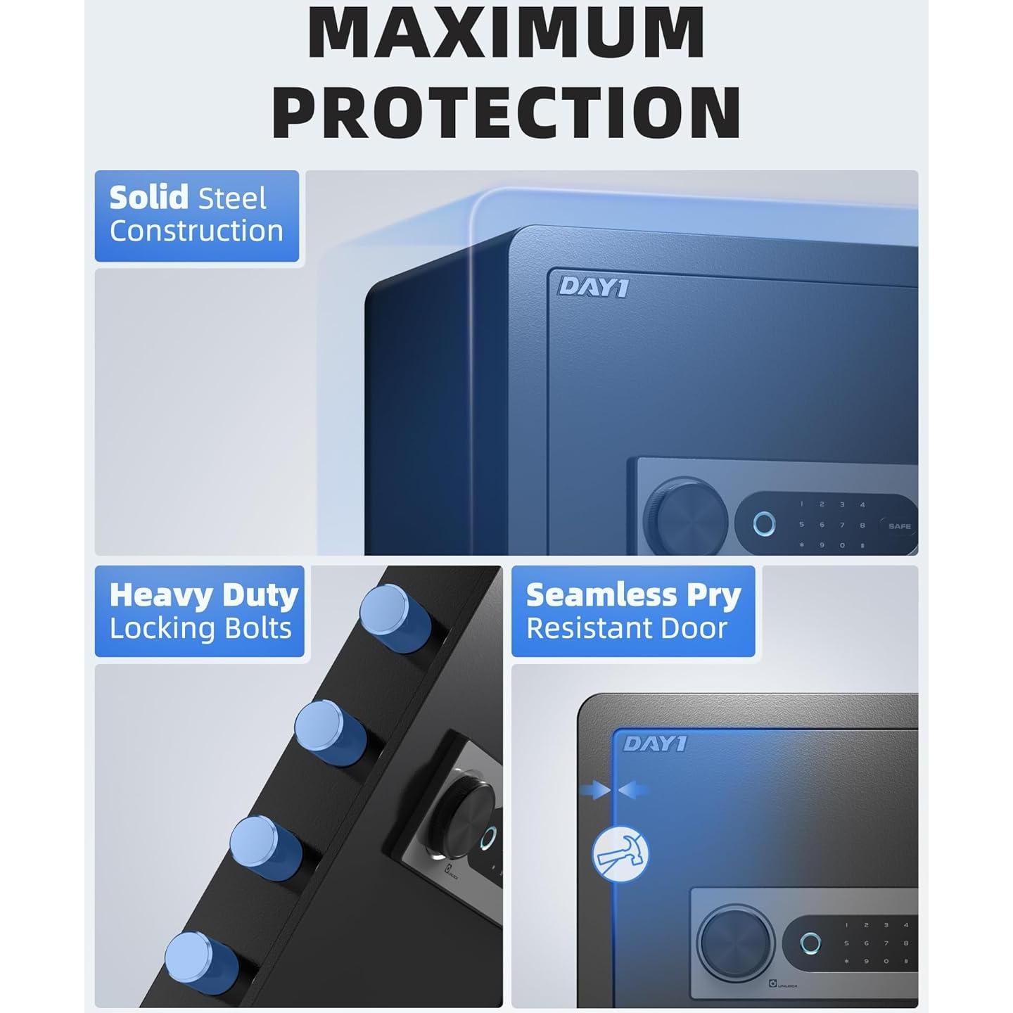 Caja Fuerte Biométrica DAYI DF-45 Plus 2 Pies Cúbicos con Alarma