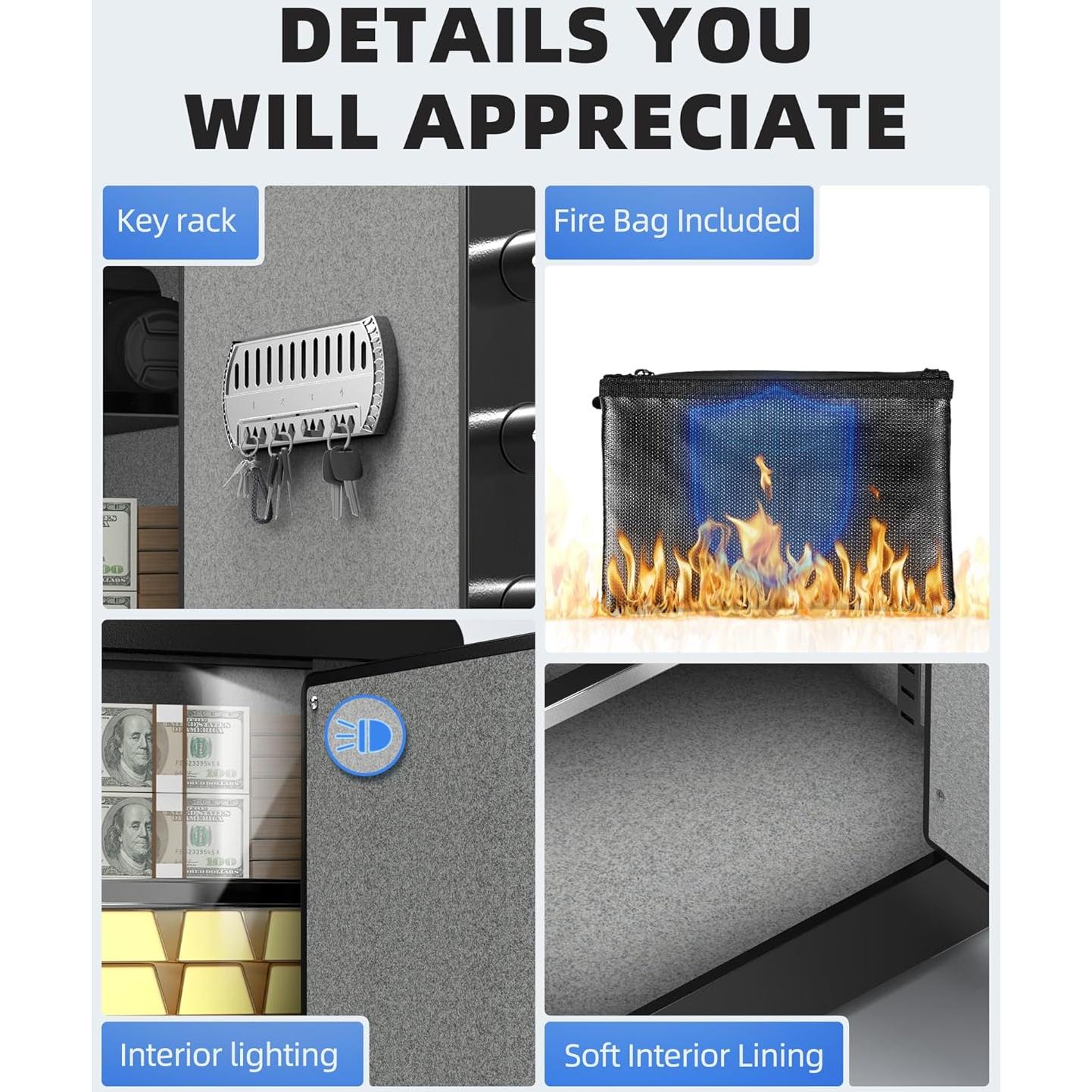 Caja Fuerte Biométrica DAYI DF-45 Plus 2 Pies Cúbicos con Alarma