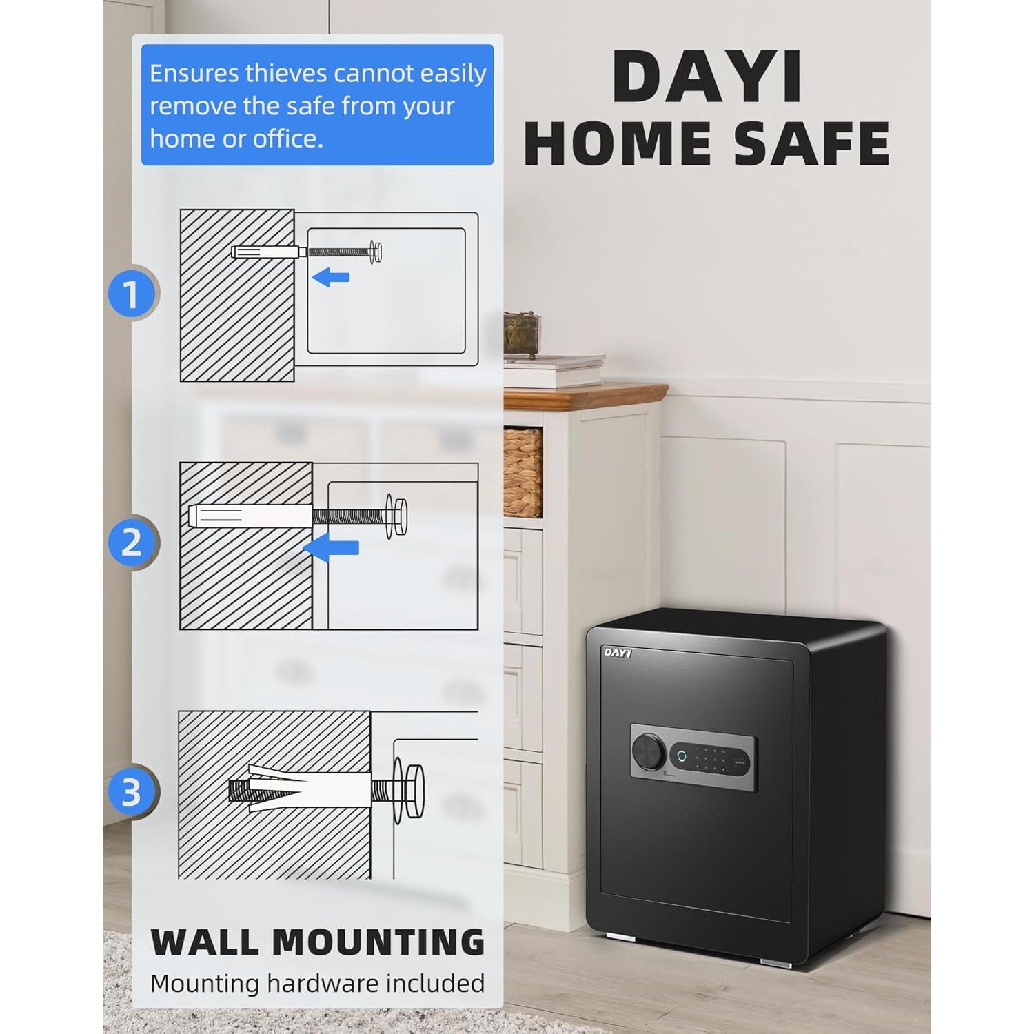 Caja Fuerte Biométrica DAYI DF-45 Plus 2 Pies Cúbicos con Alarma