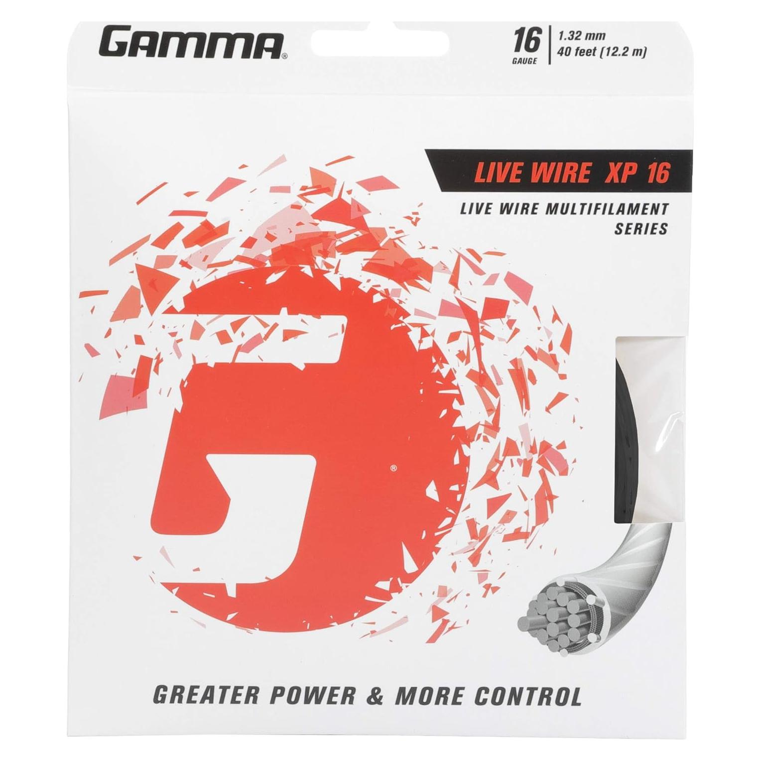 Cuerda Tenis GAMMA Live Wire XP 16 Calibre 12.19m Negro