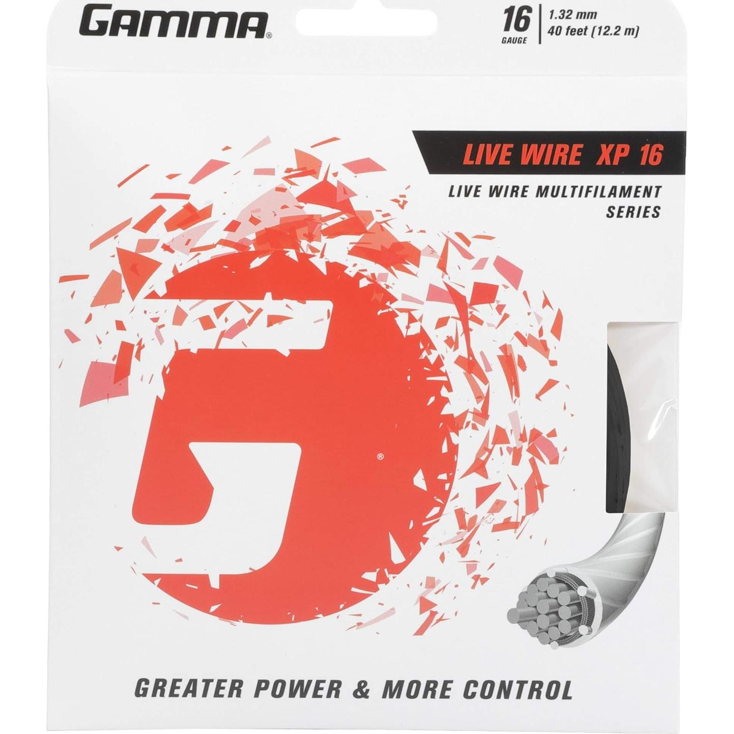 Cuerda Tenis GAMMA Live Wire XP 16 Calibre 12.19m Negro
