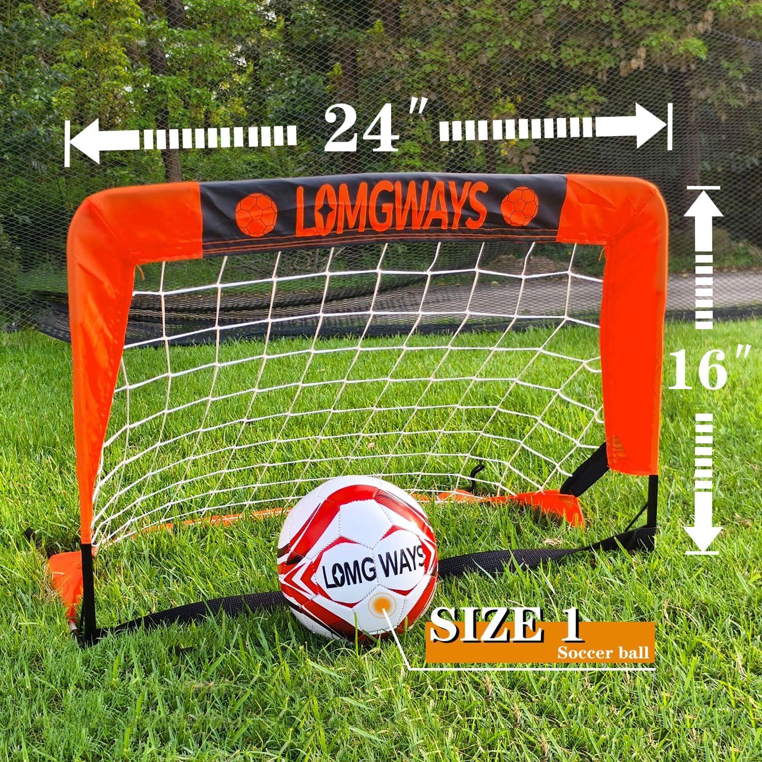 Portería de Fútbol LOMGWAYS 0.61x0.40m para Niños - Incluye Balón y Bomba