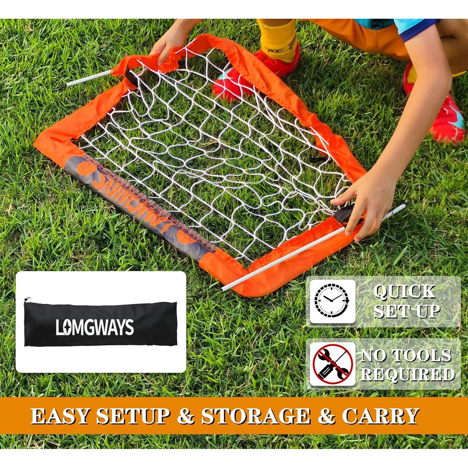 Portería de Fútbol LOMGWAYS 0.61x0.40m para Niños - Incluye Balón y Bomba