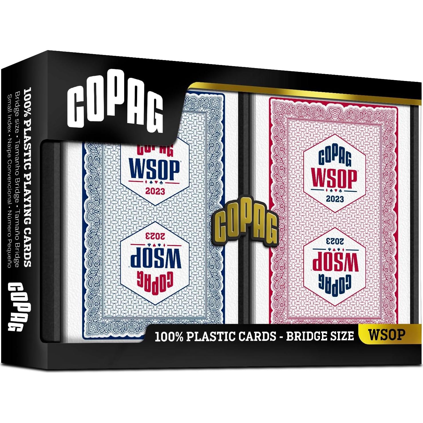 Cartas de Póker Copag 100% Plástico Bridge Doble Rojo/Azul