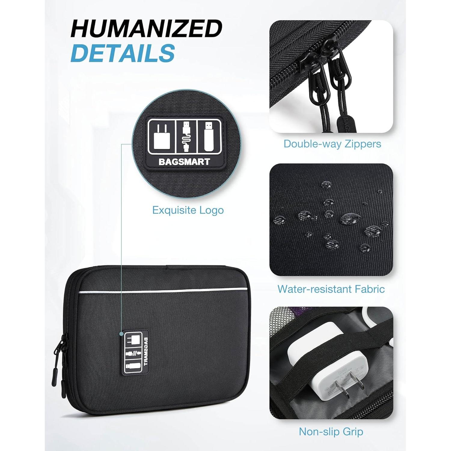 Organizador de Viaje BAGSMART para Electrónicos Negro