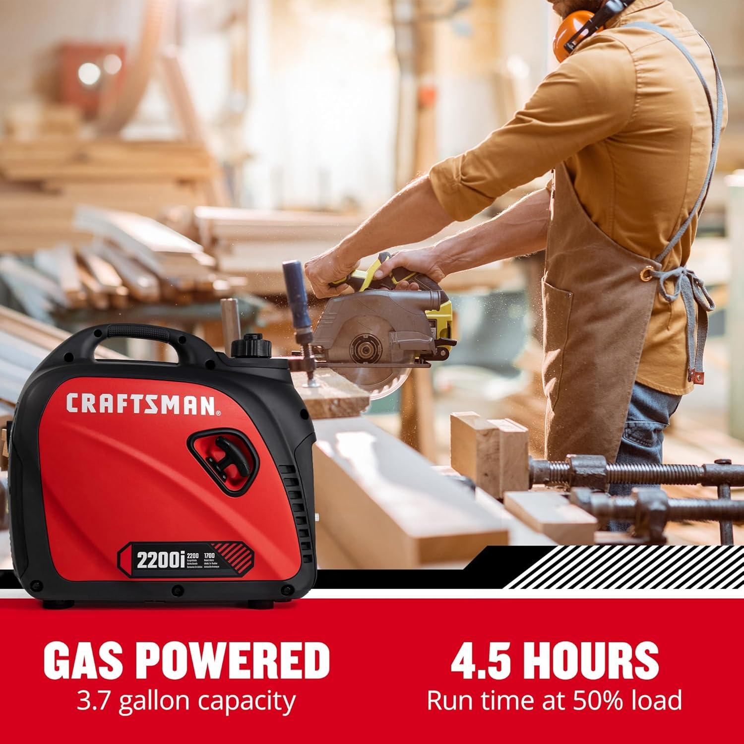 Generador Inversor Craftsman 2200i 2200W Silencioso y Portátil