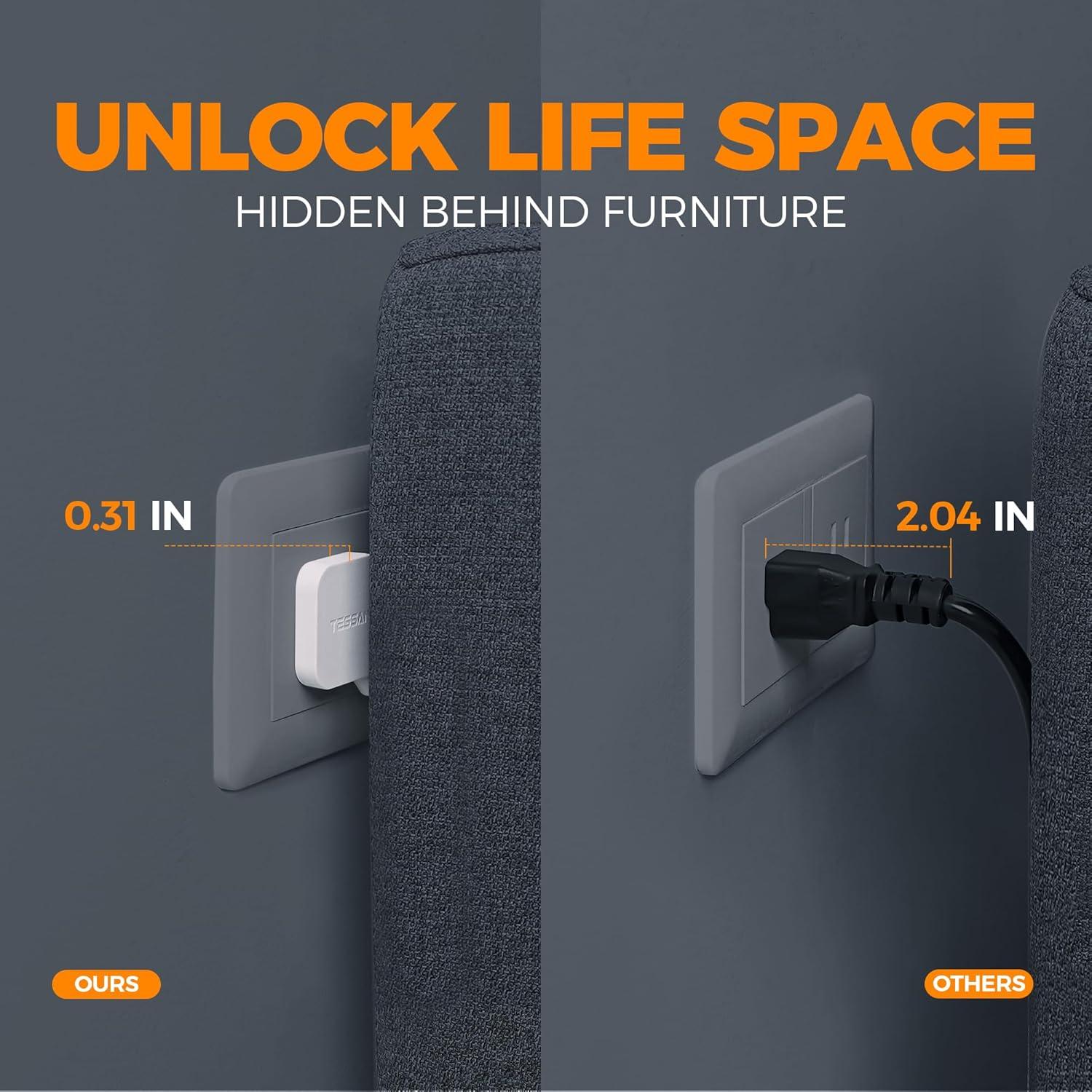 Protector de Sobretensión TESSAN 5m 4 Salidas USB C Gris