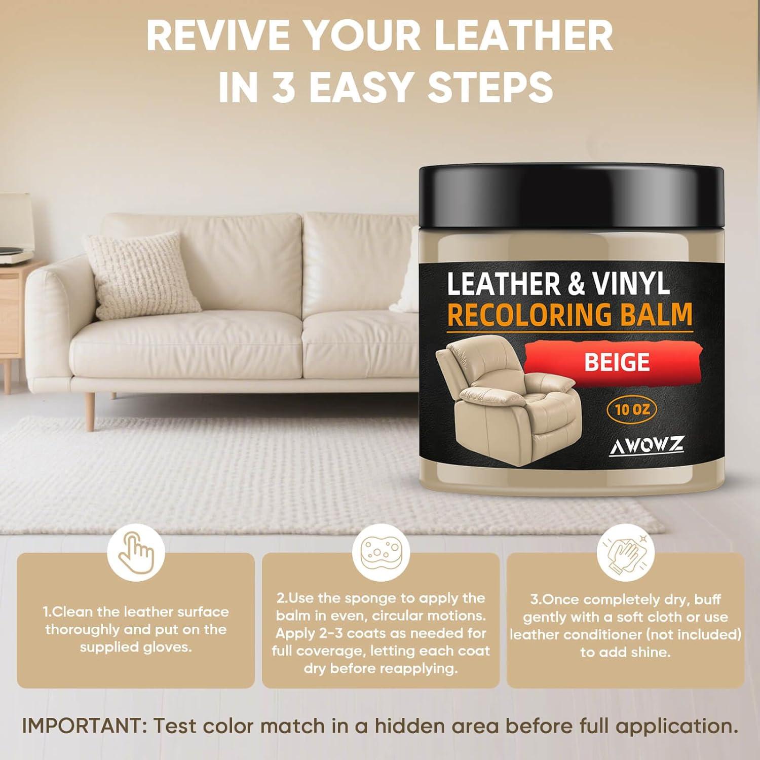 Bálsamo para Recoloración de Cuero AWOWZ 10 OZ Beige