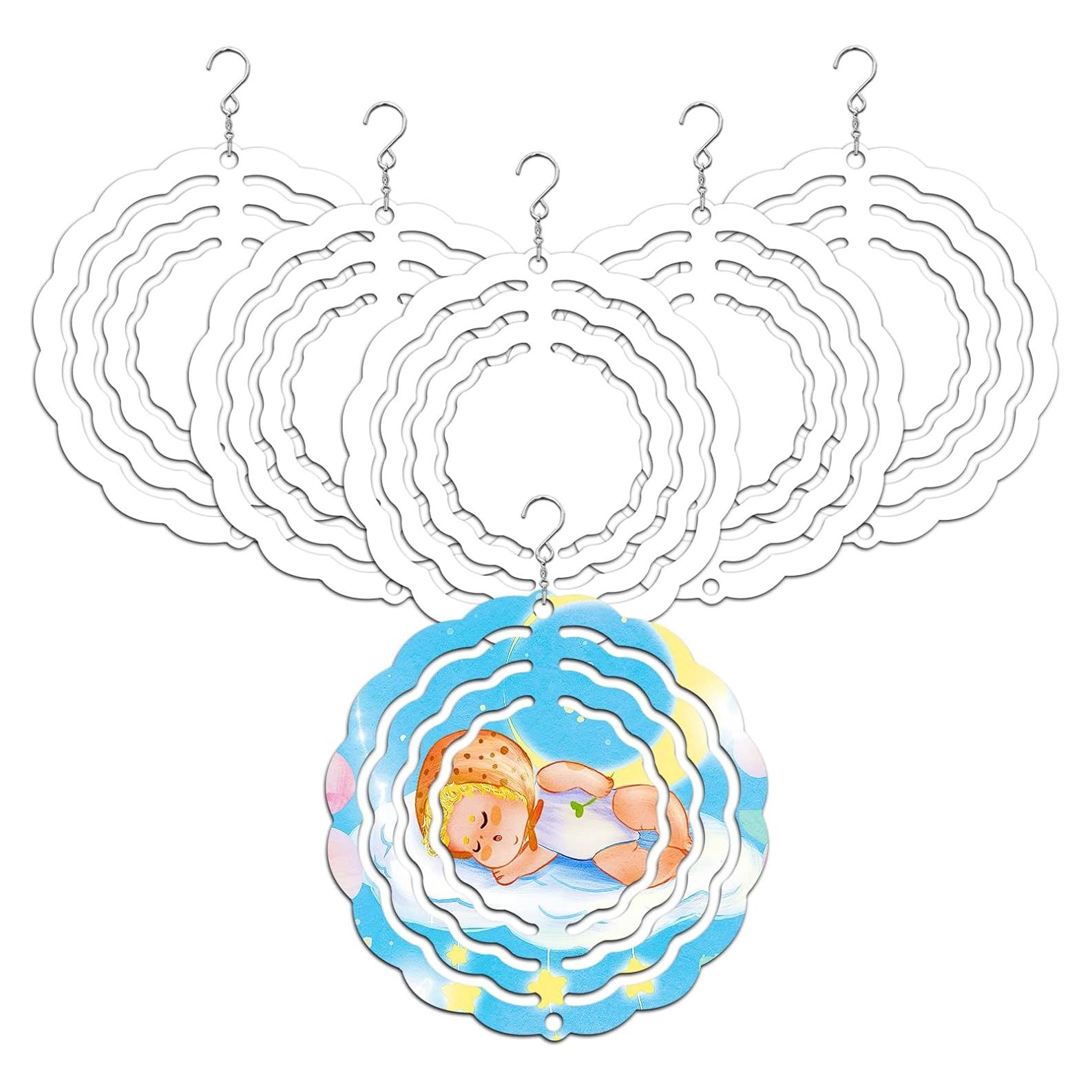 Paquete de 6 Spinners de Viento Aluminio Blanco 7.6cm