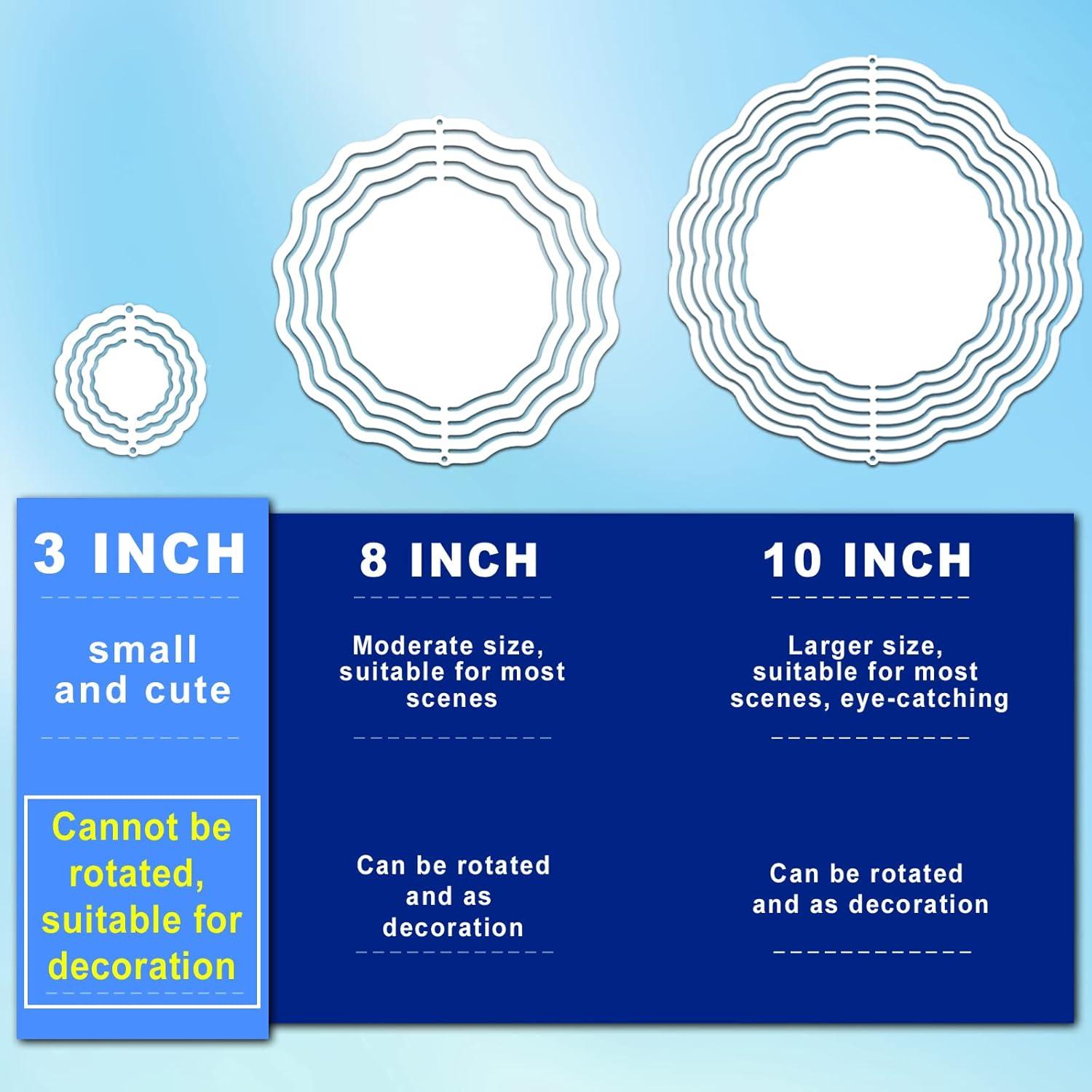 Paquete de 6 Spinners de Viento Aluminio Blanco 7.6cm