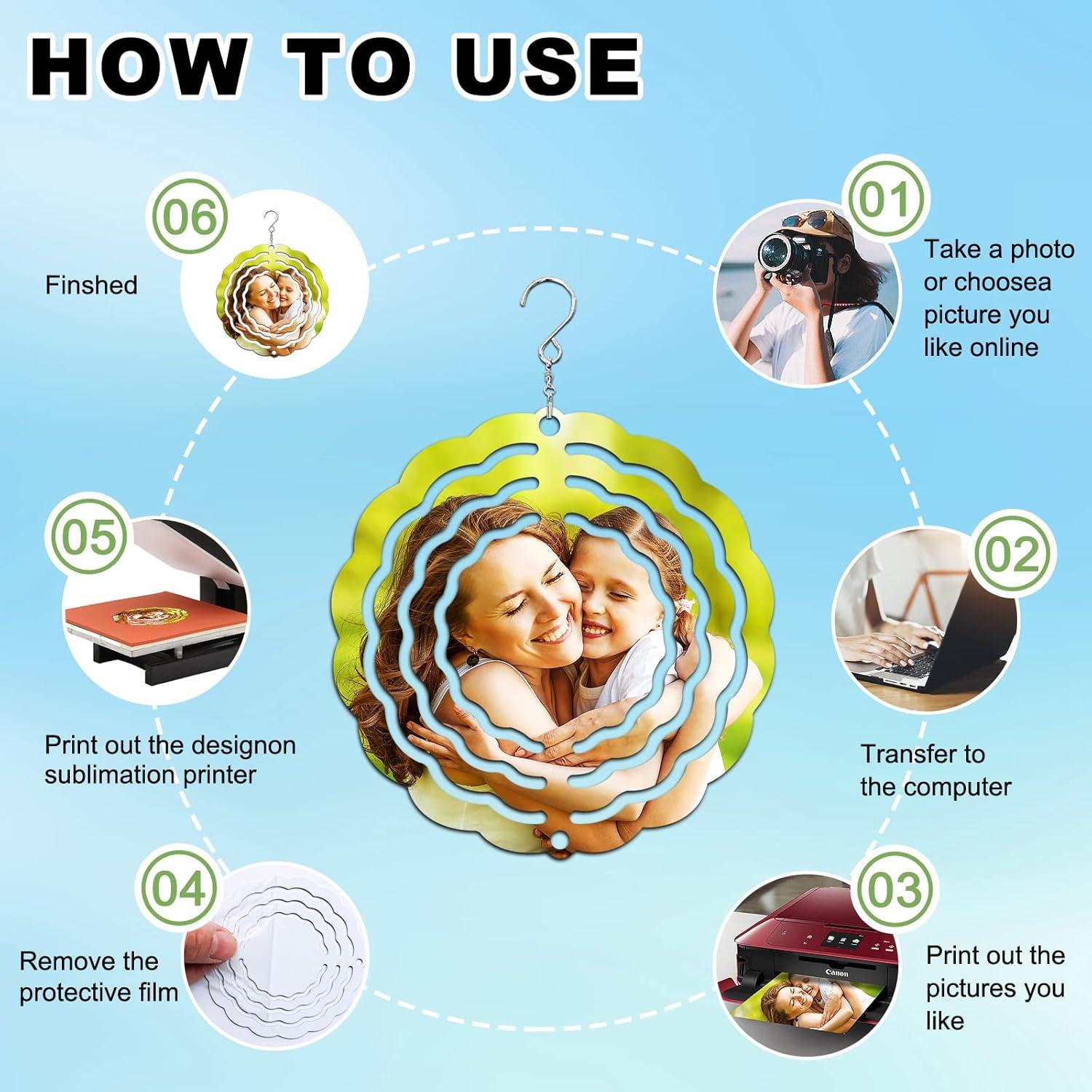 Paquete de 6 Spinners de Viento Aluminio Blanco 7.6cm