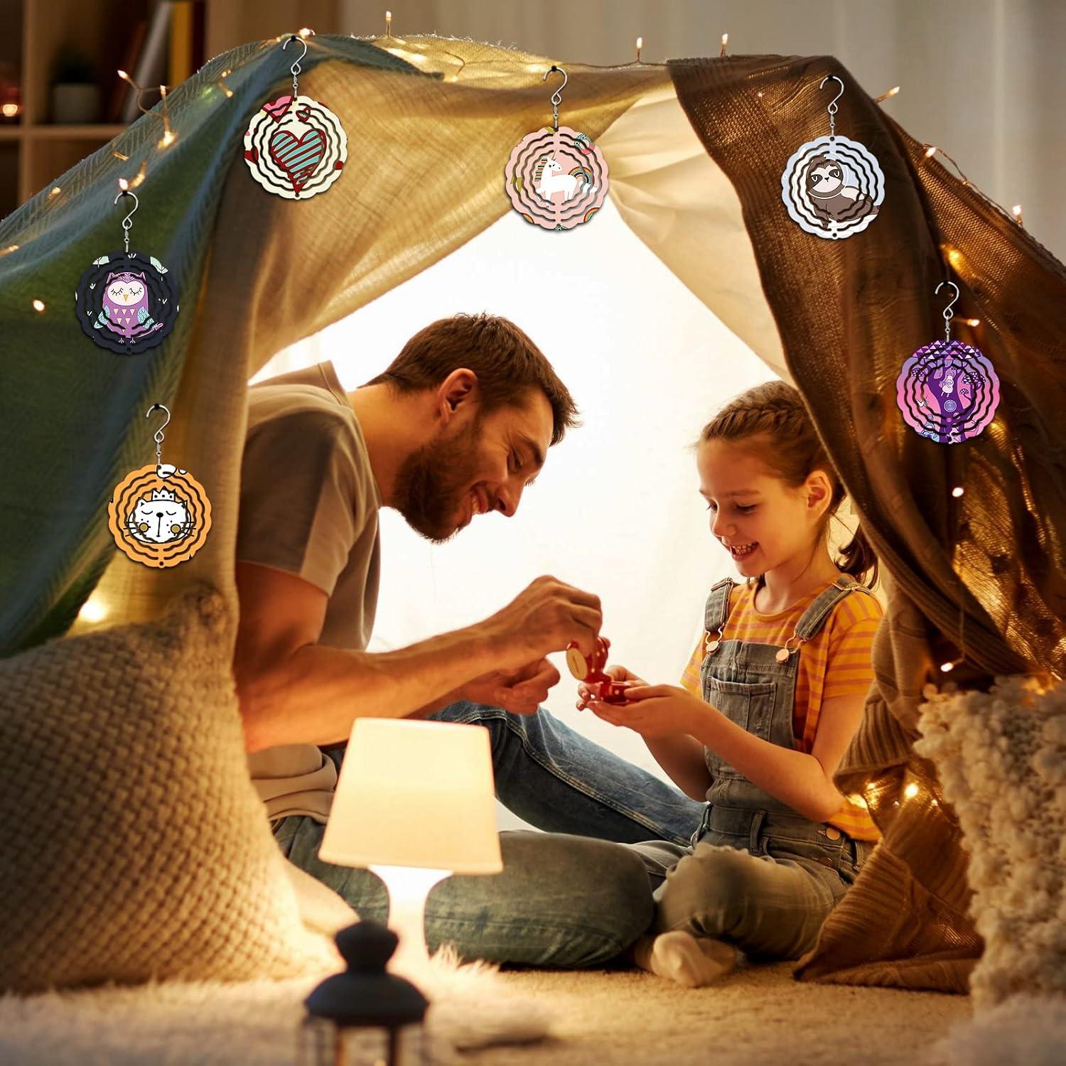 Paquete de 6 Spinners de Viento Aluminio Blanco 7.6cm