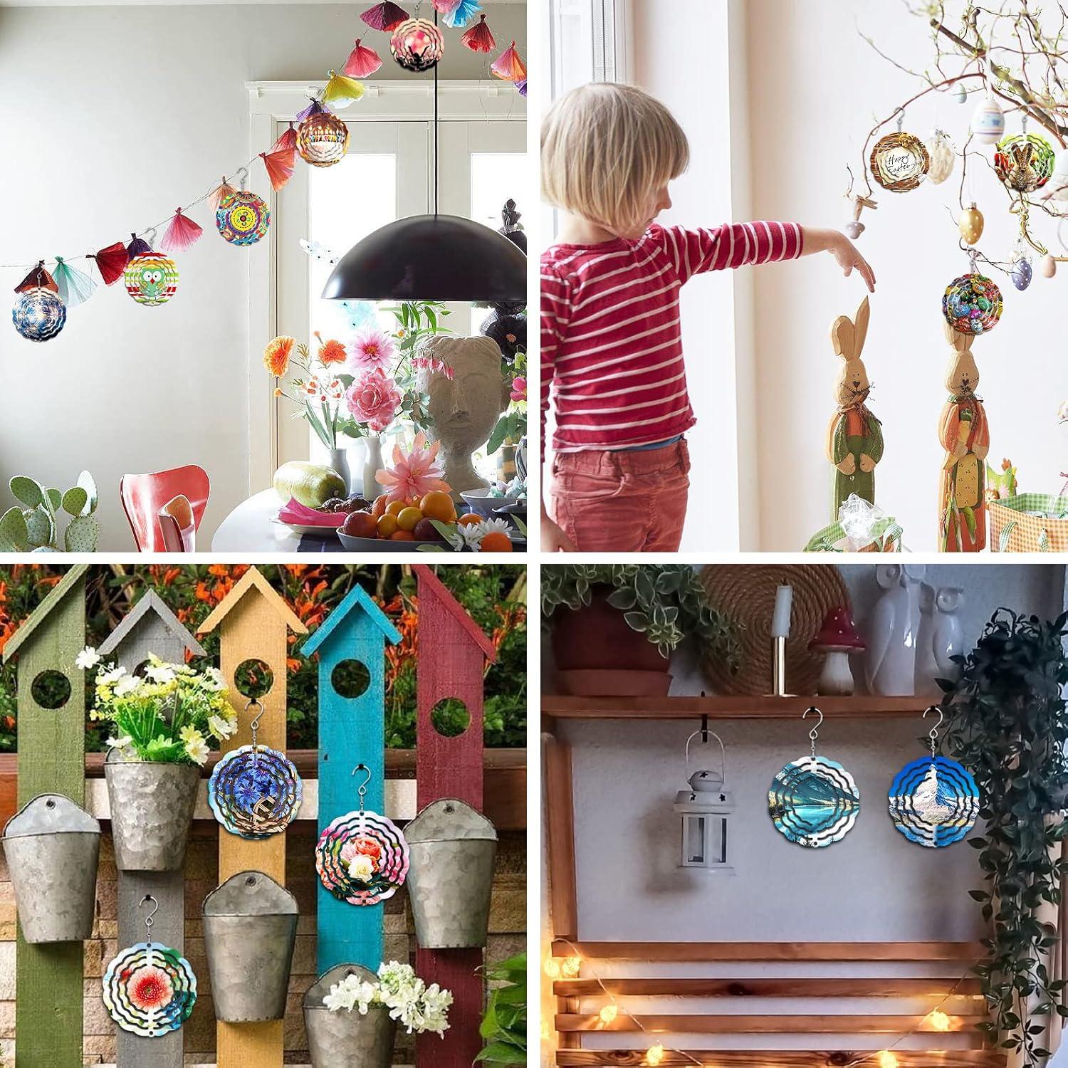 Paquete de 6 Spinners de Viento Aluminio Blanco 7.6cm