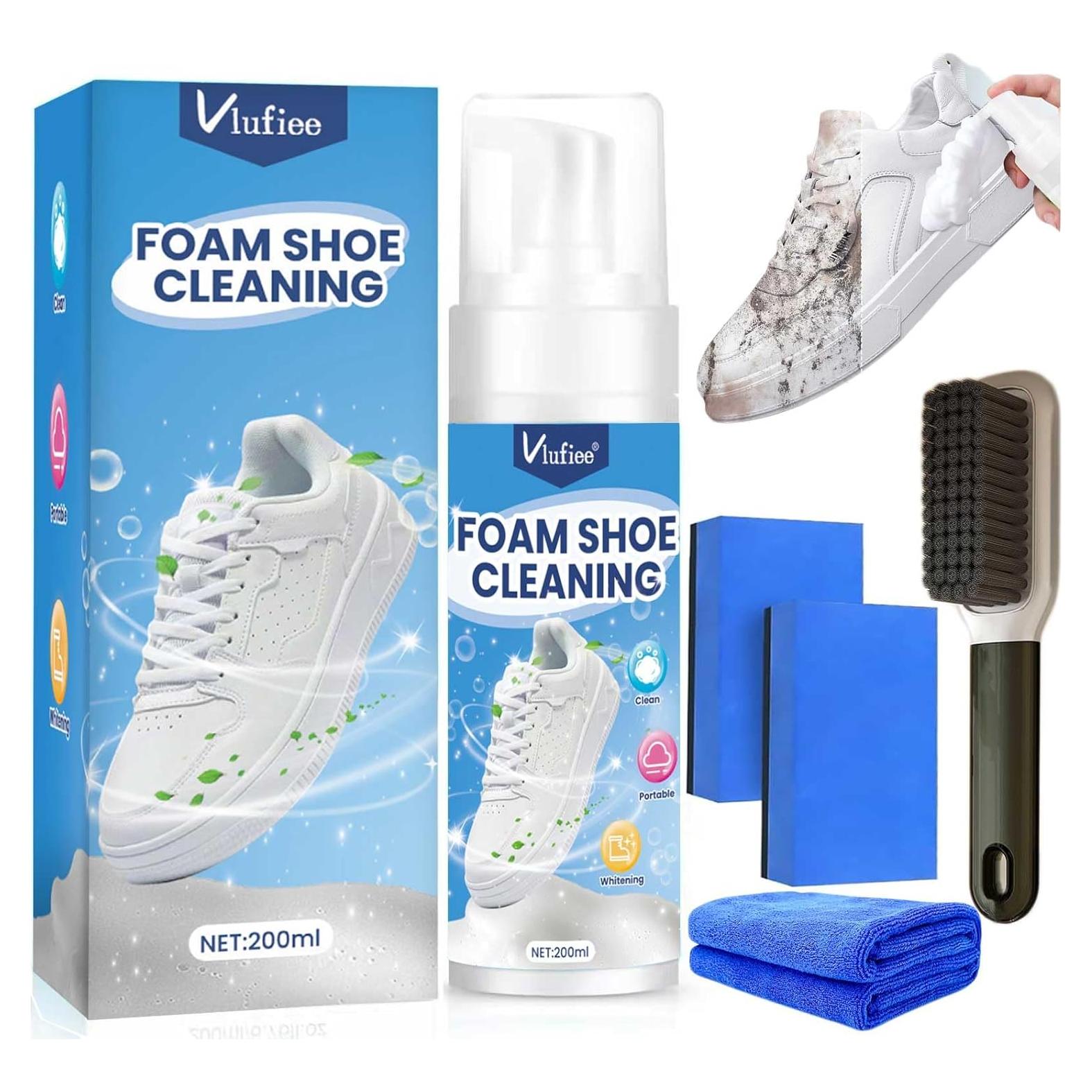 Kit de limpieza de zapatos VLUFIEE 191g - Limpiador para tenis y gamuza