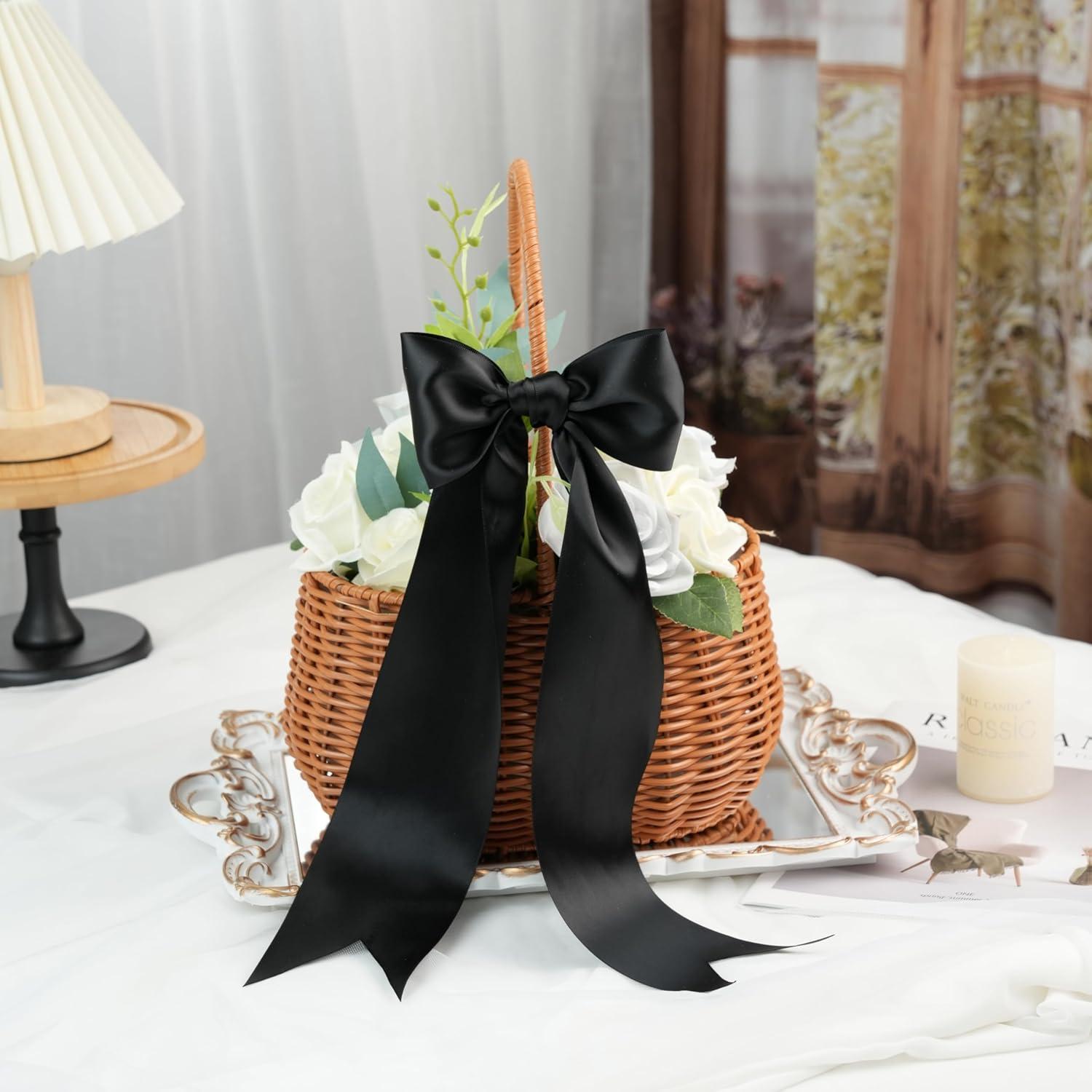 Cinta de Satén Doble Cara DINDOSAL 7.62 cm x 9.14 m Negra