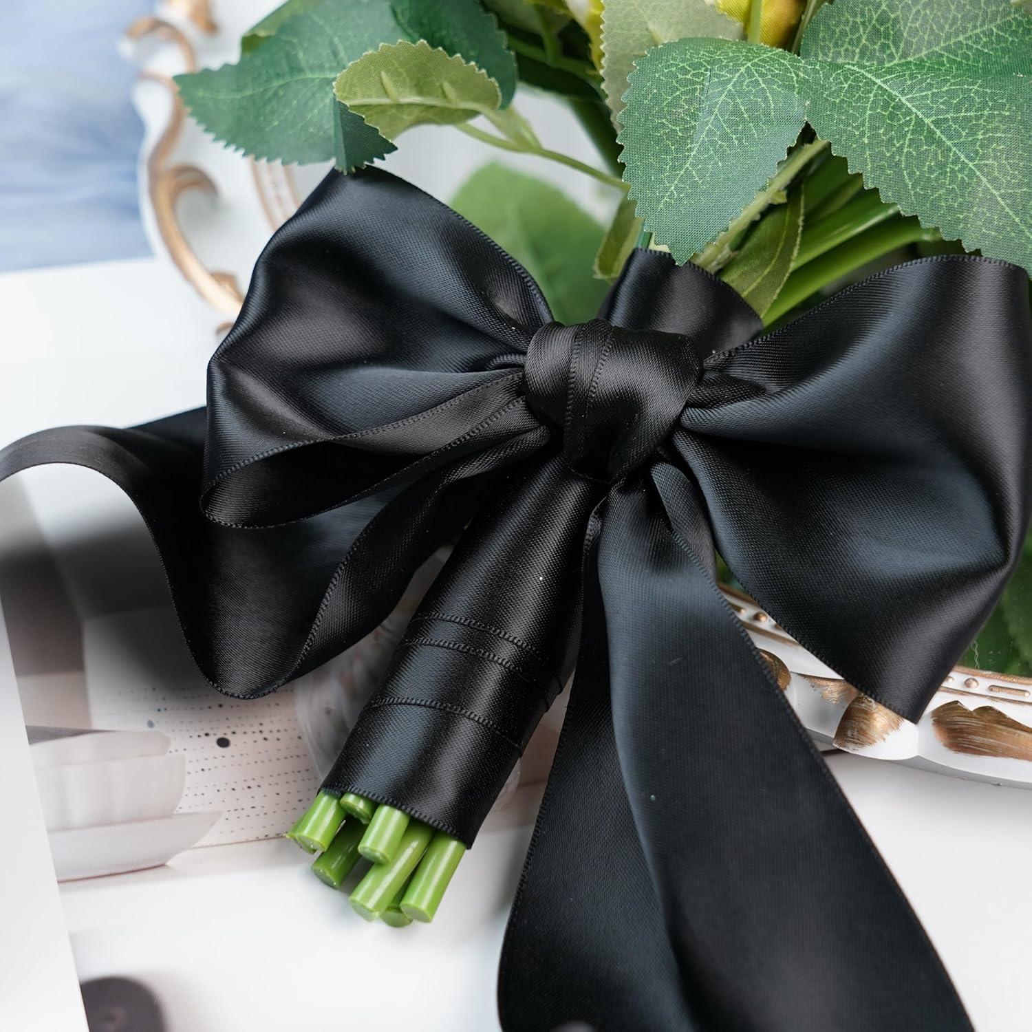 Cinta de Satén Doble Cara DINDOSAL 7.62 cm x 9.14 m Negra