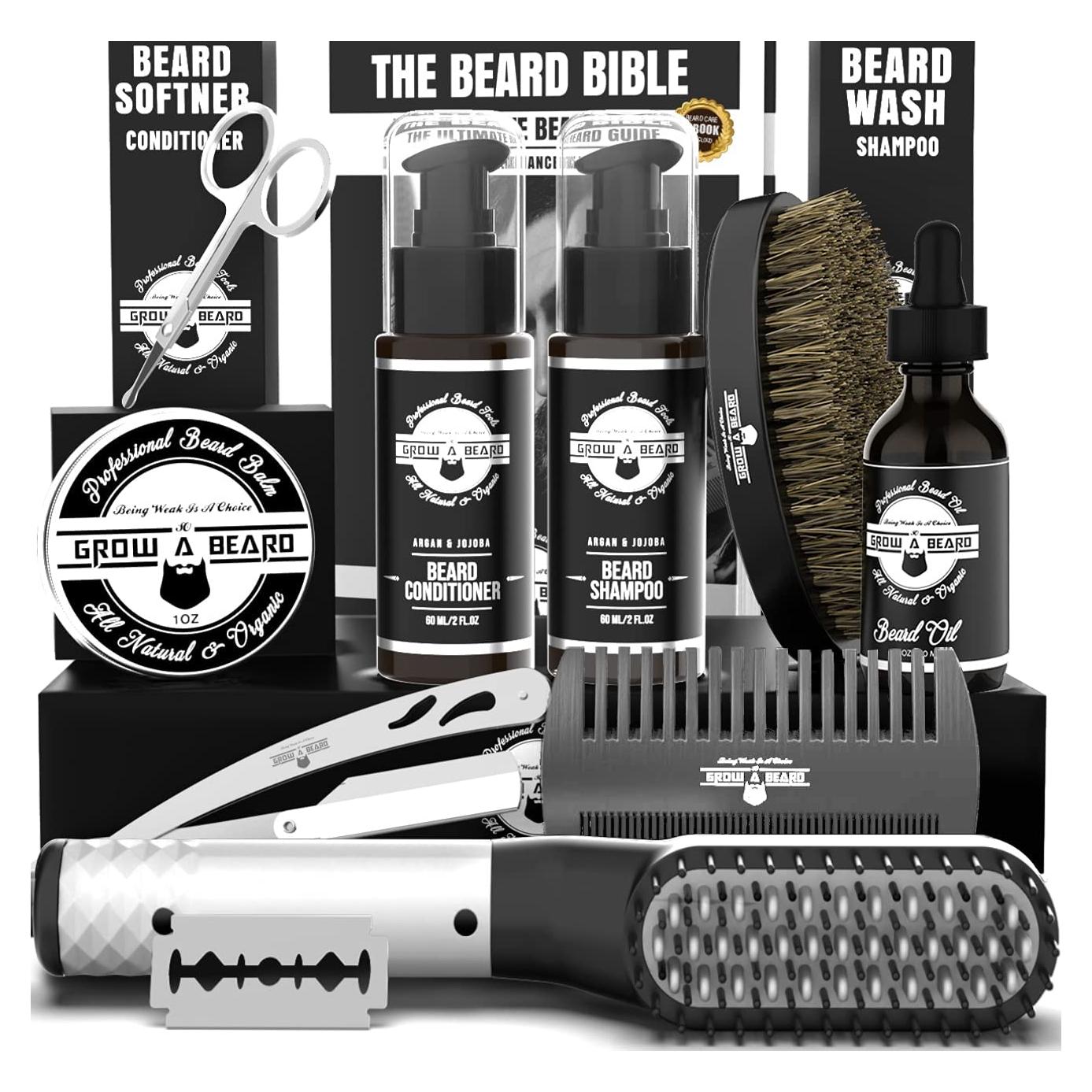 Kit de Cuidado de Barba GROW ALPHA BEARD con Plancha