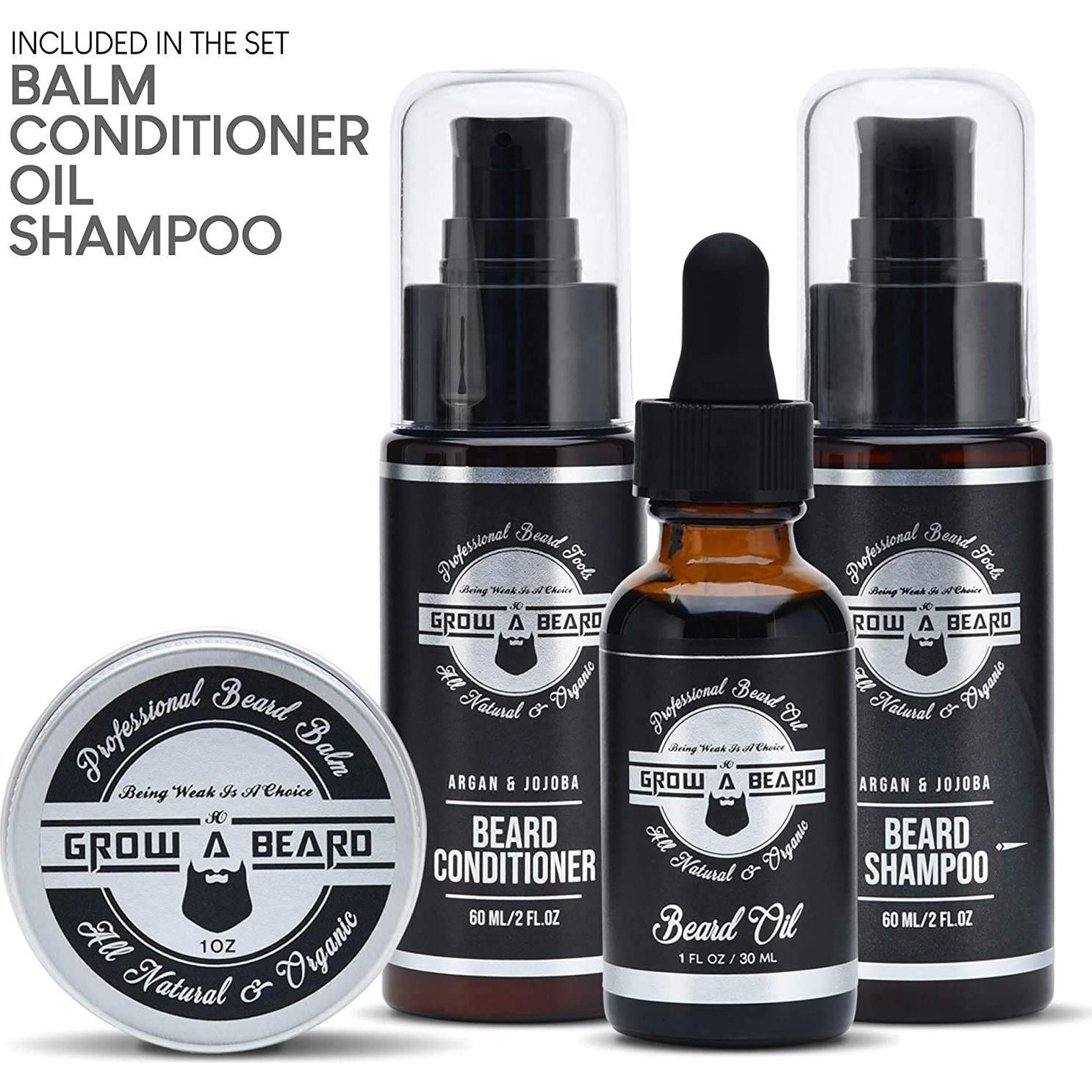 Kit de Cuidado de Barba GROW ALPHA BEARD con Plancha