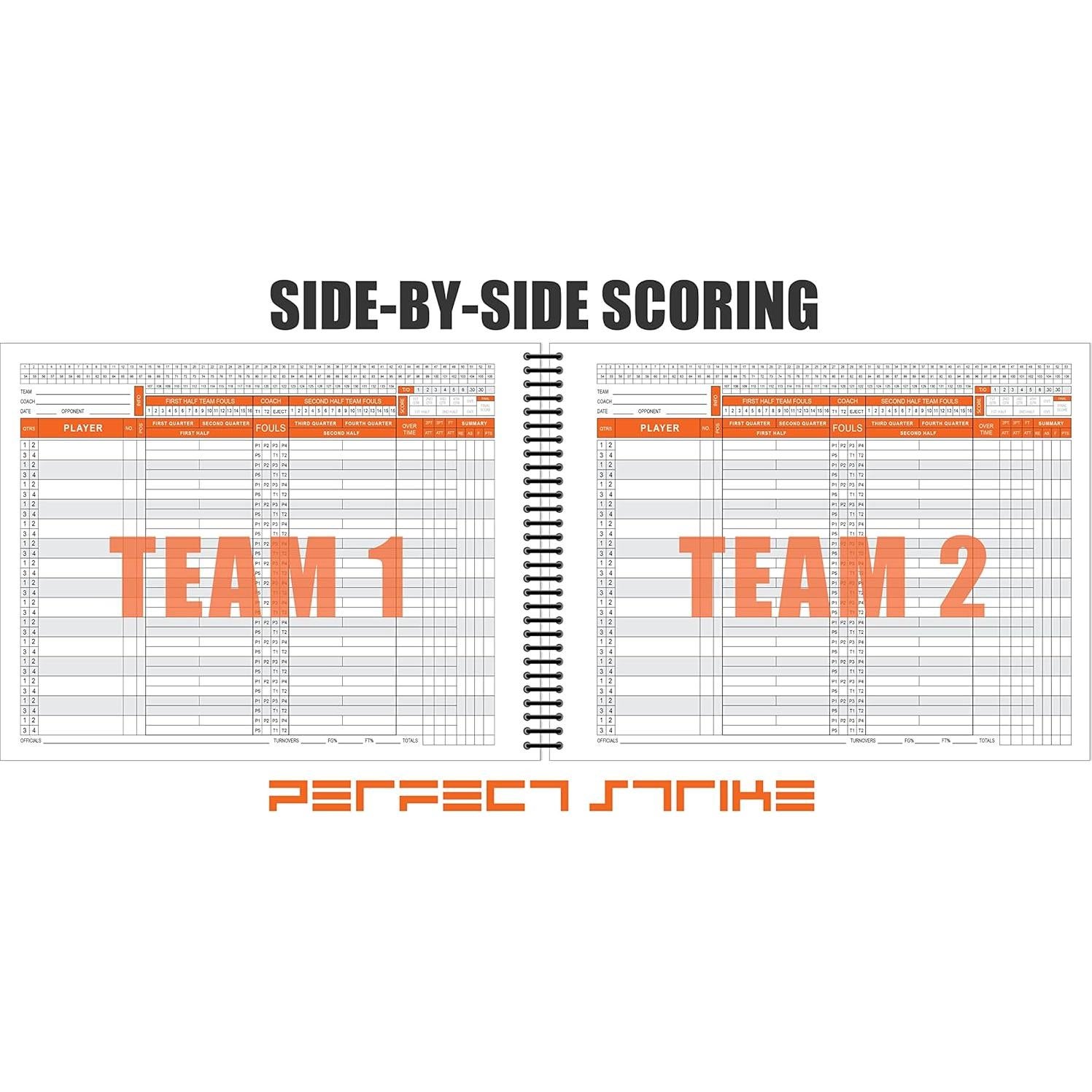 Libro de Puntuación de Baloncesto Perfect Strike 40 Registros