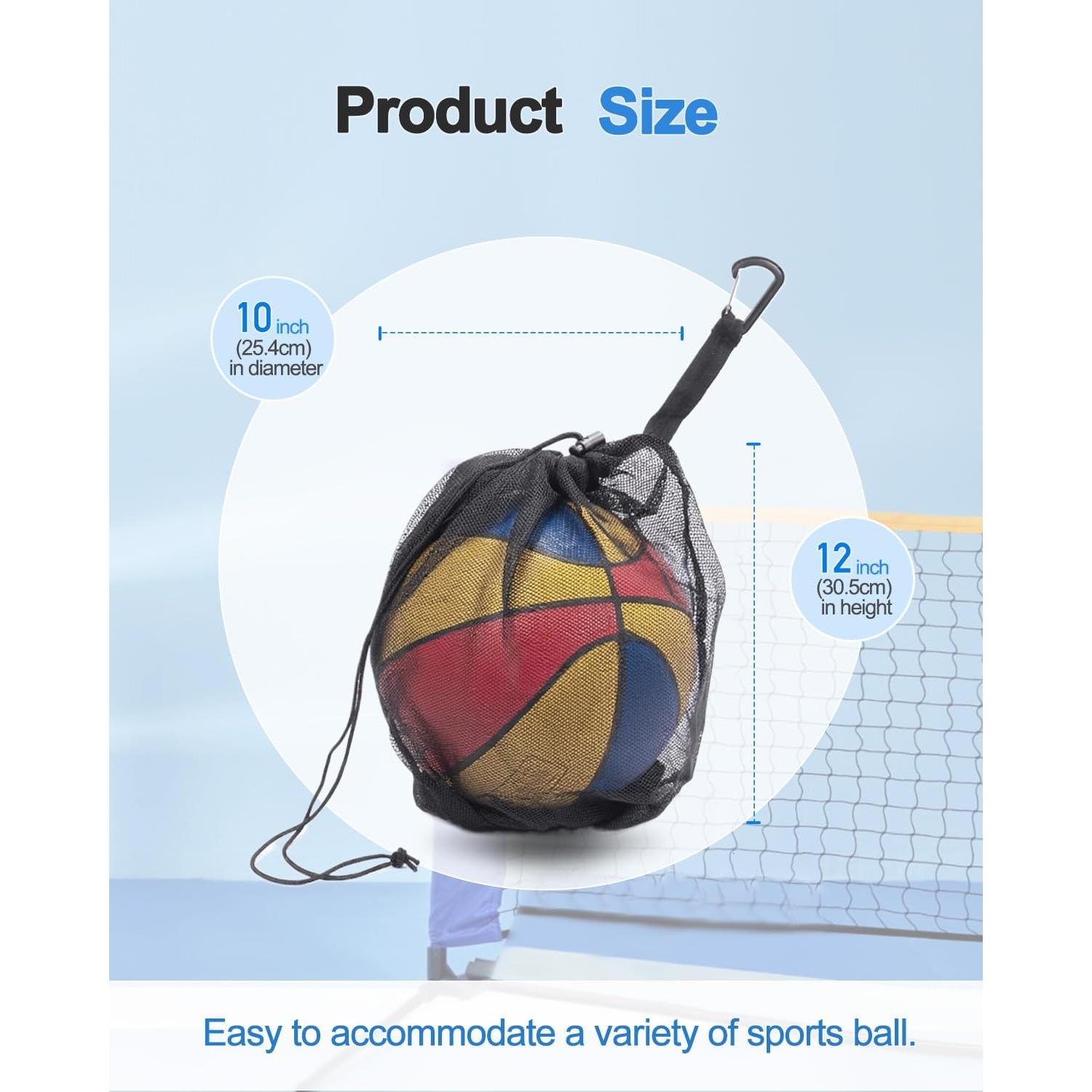 2 Bolsas de Malla LHWINYI para Balones de Deportes - Negro