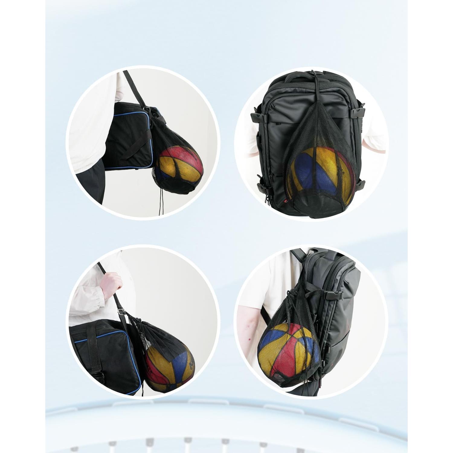 2 Bolsas de Malla LHWINYI para Balones de Deportes - Negro