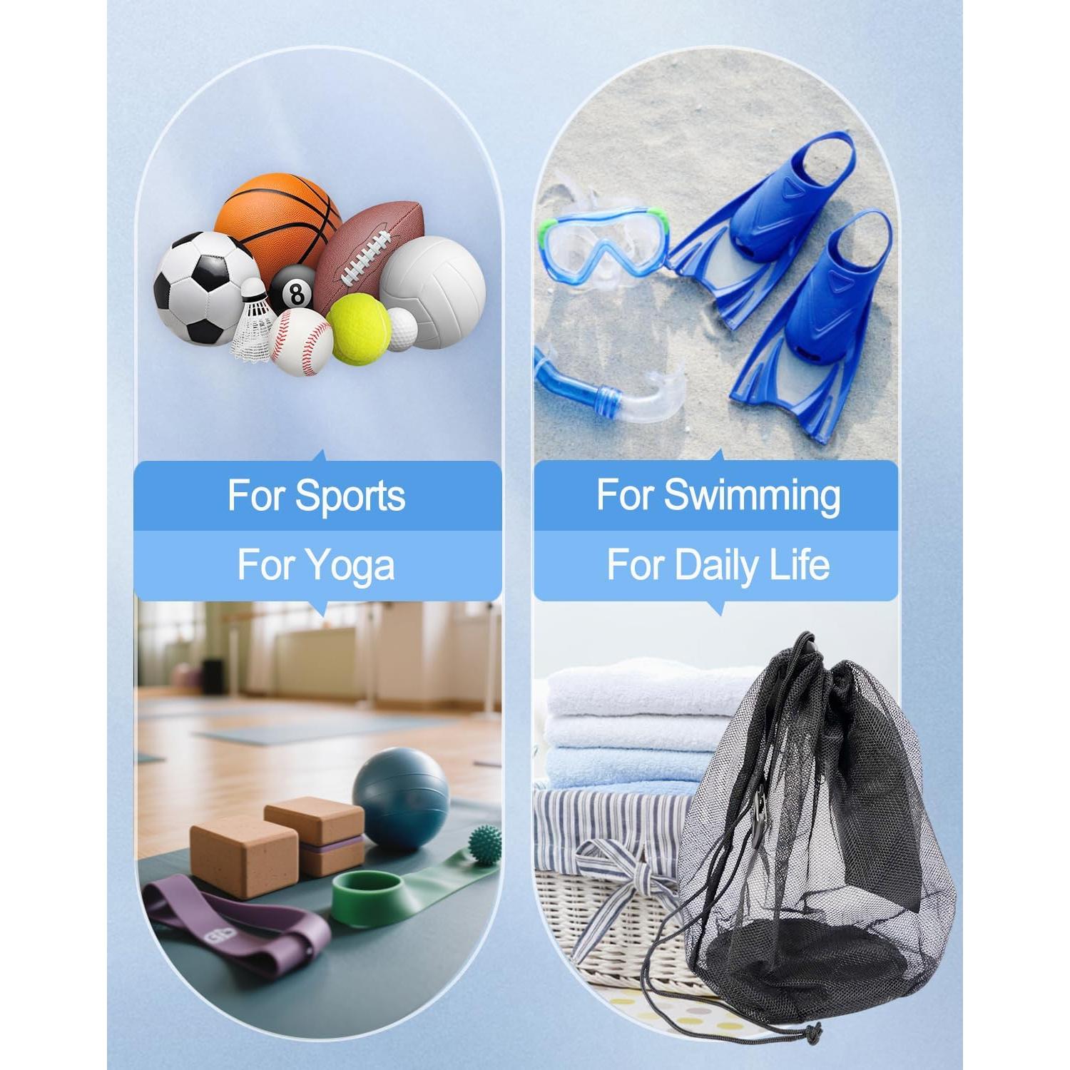 2 Bolsas de Malla LHWINYI para Balones de Deportes - Negro