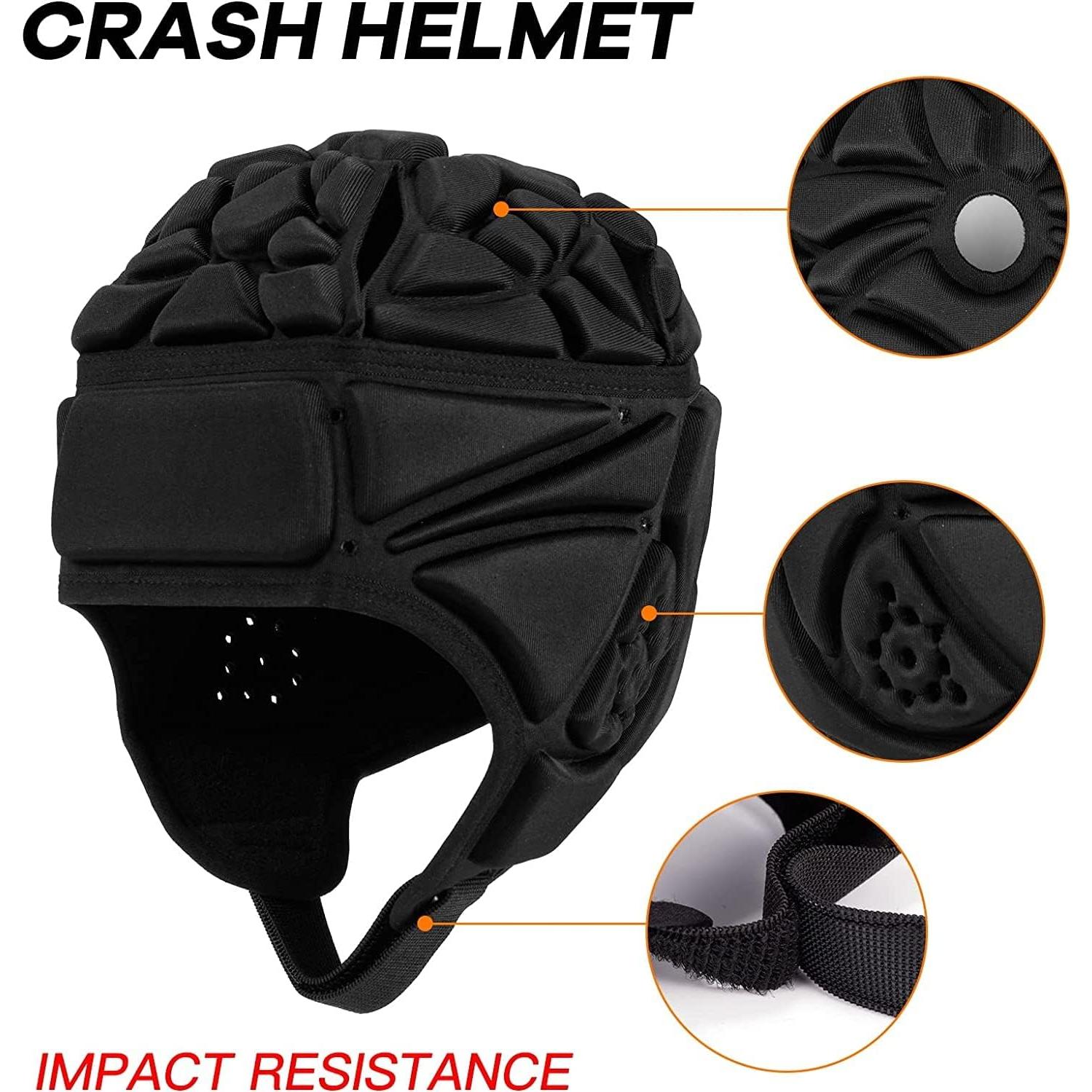 Casco de Rugby Bosgladek Negro 2 pcs para Adultos y Niños